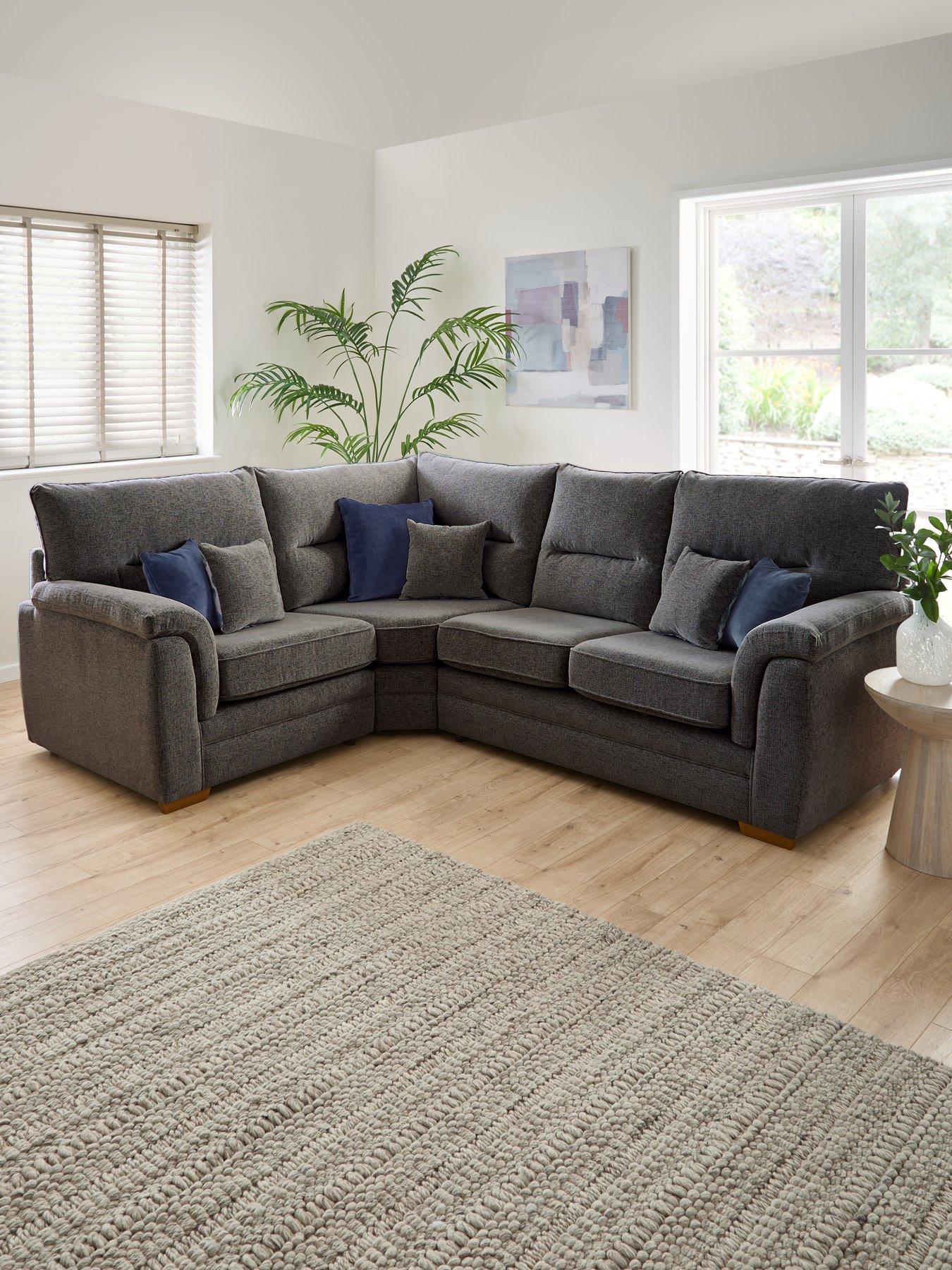 undefined Padstow Fabric Left Hand Double Arm Corner Group Sofa - Made to order in the UK