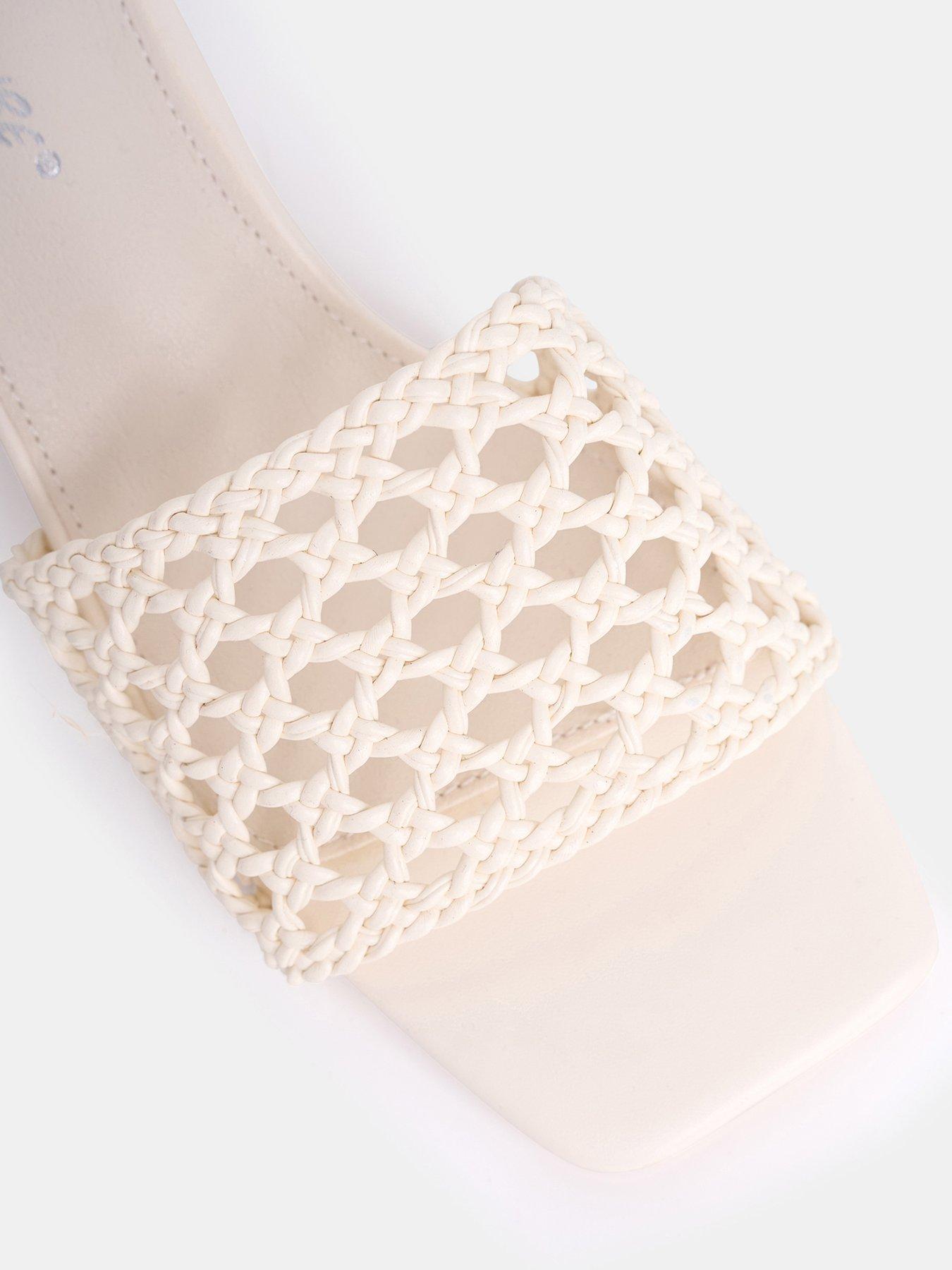 Image 4 of 4 of Public Desire Wide Fit Maribelle Sandals&nbsp;- Cream