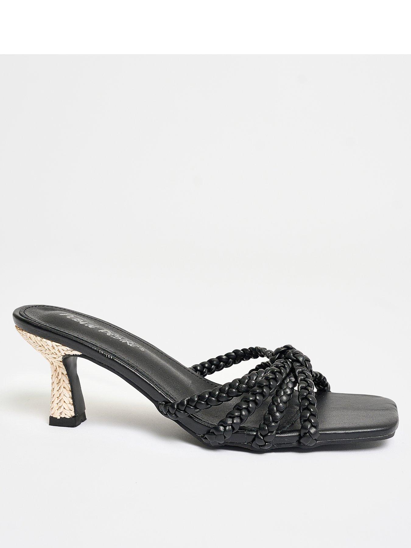 undefined Lumiere Woven Kitten Heels - Black