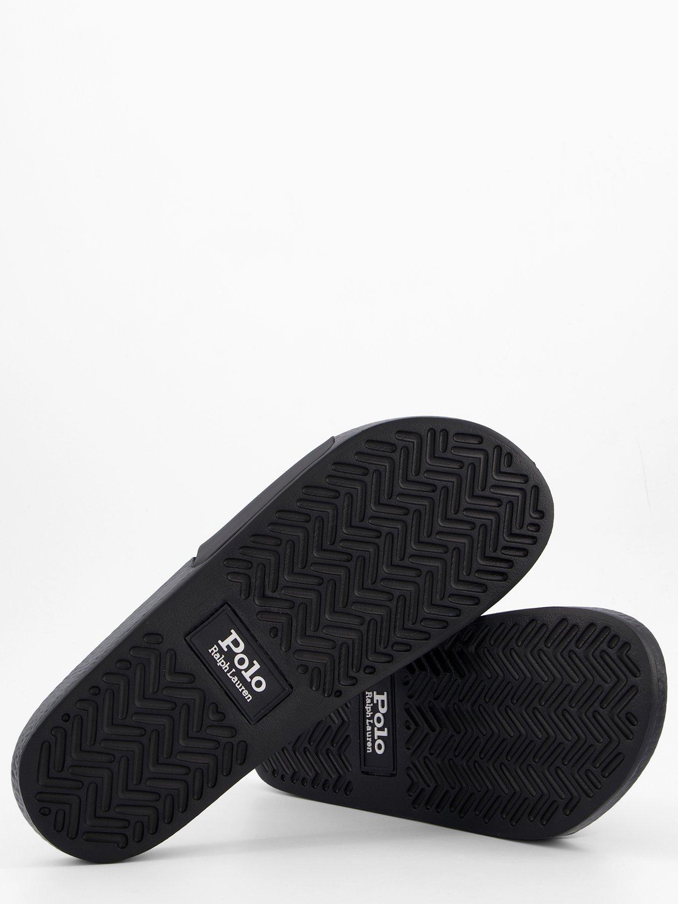 Image 4 of 6 of Polo Ralph Lauren Pool Sliders - Black/White