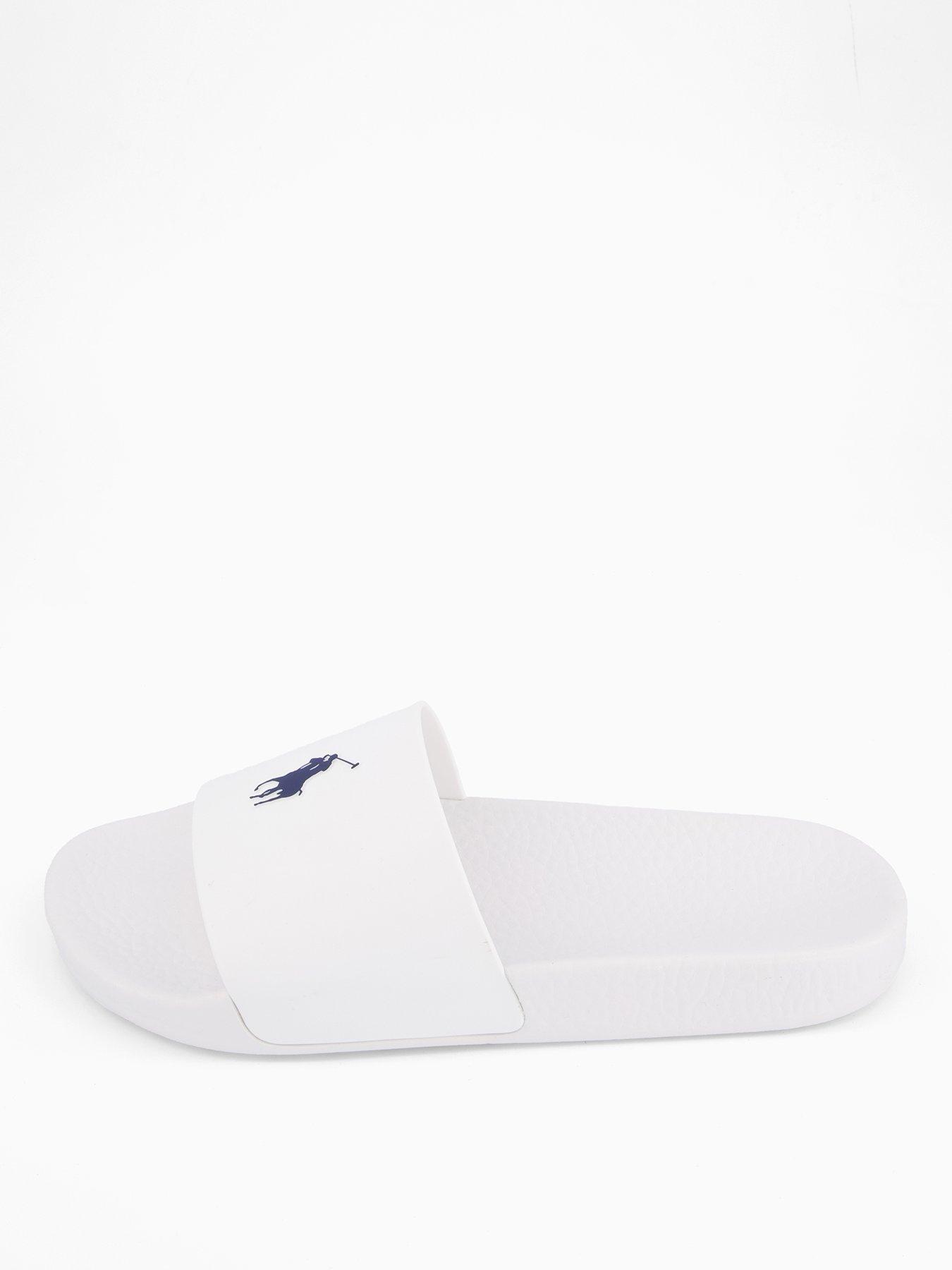 Image 2 of 6 of Polo Ralph Lauren Pool Slider - White