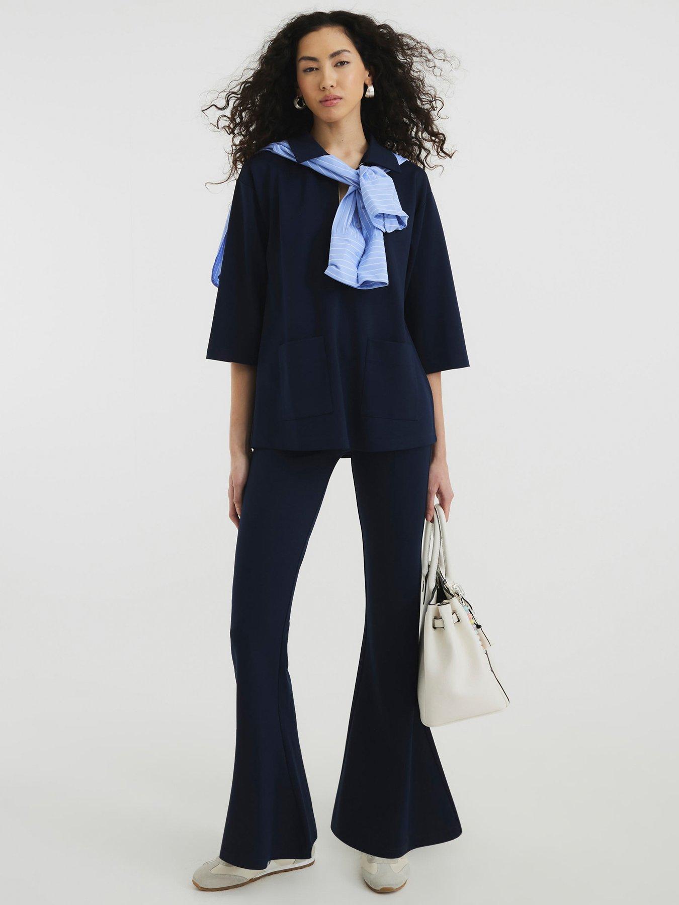 undefined Wide Leg Trousers - Blue
