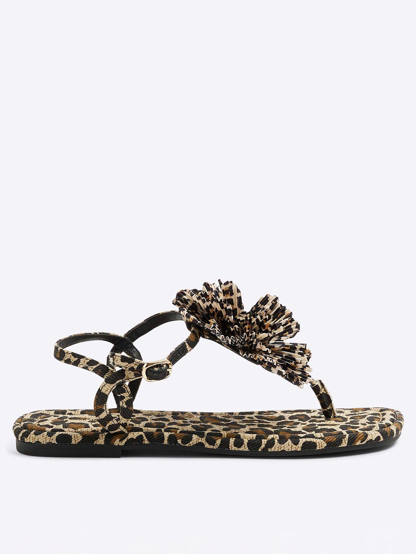  image of river-island-flower-detail-sandal-brown