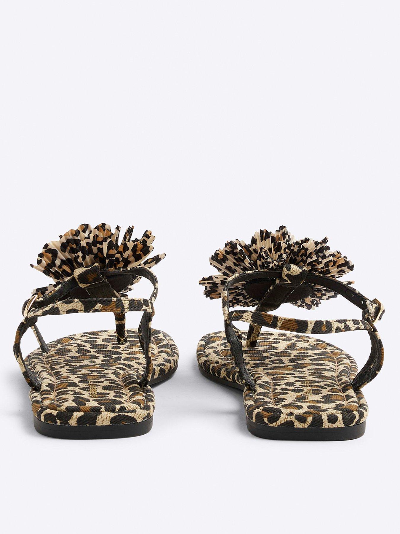  image of river-island-flower-detail-sandal-brown