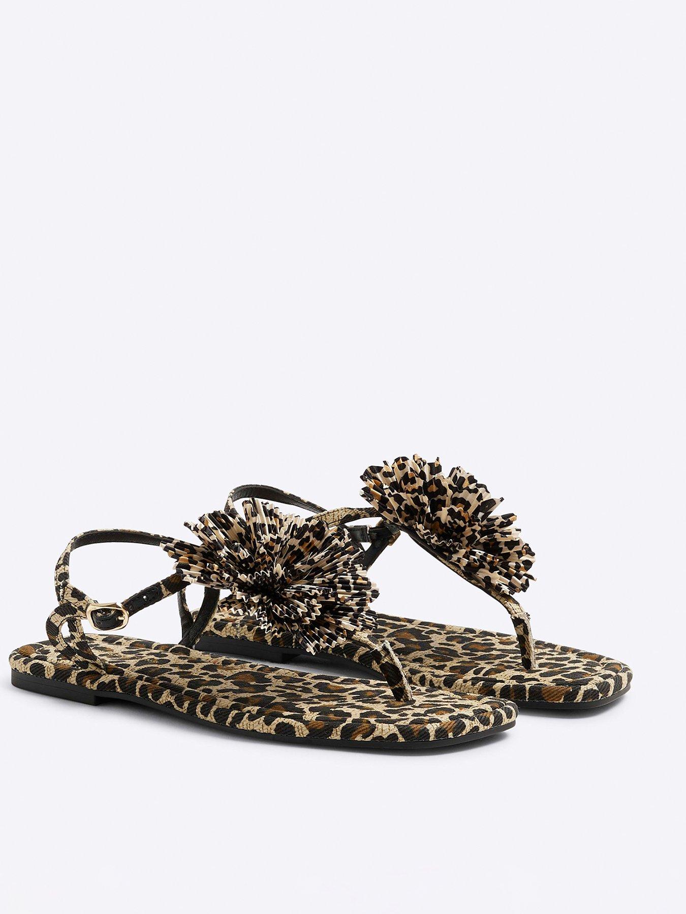  image of river-island-flower-detail-sandal-brown