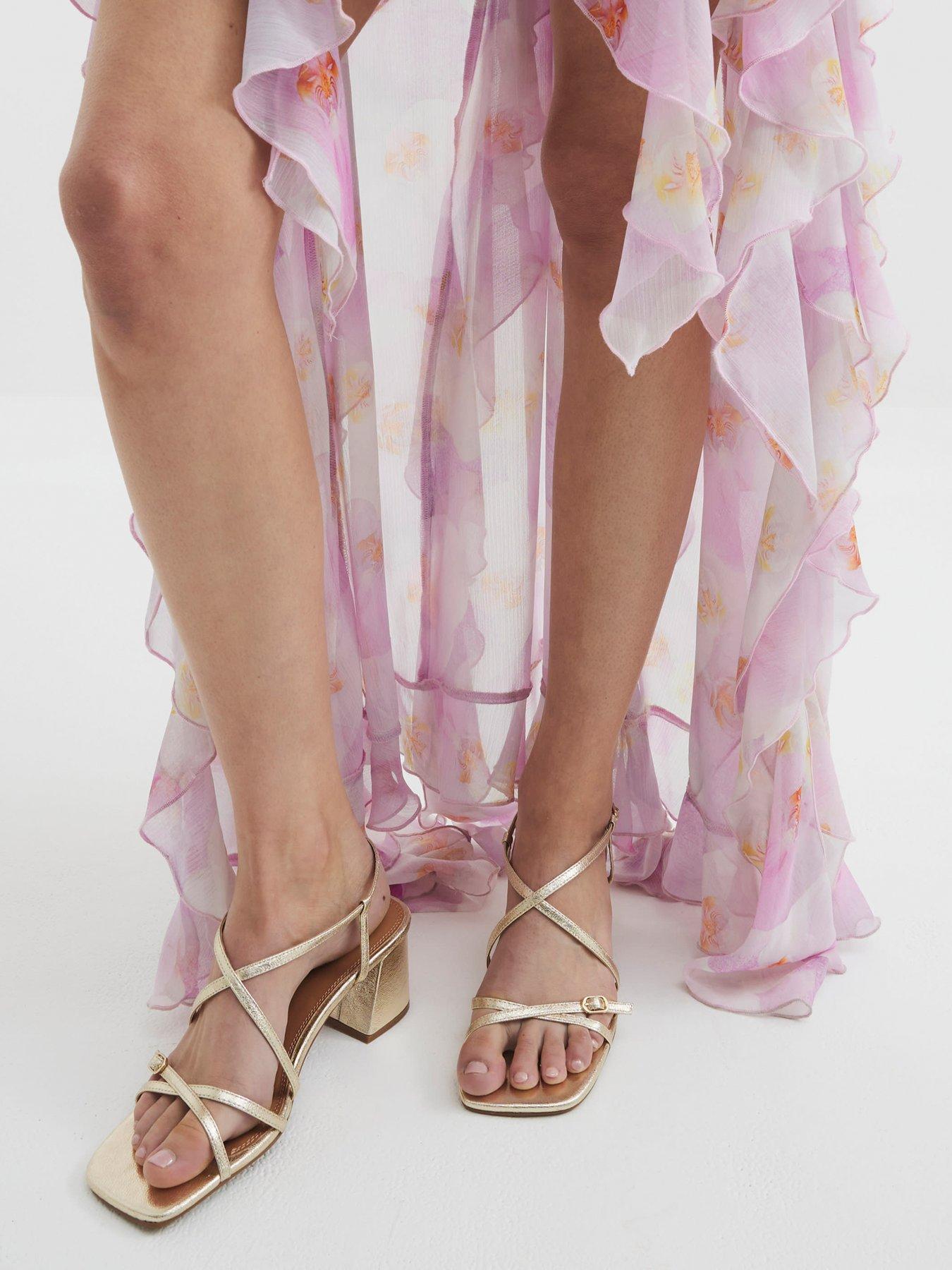  image of river-island-strappy-block-heel-sandal-gold
