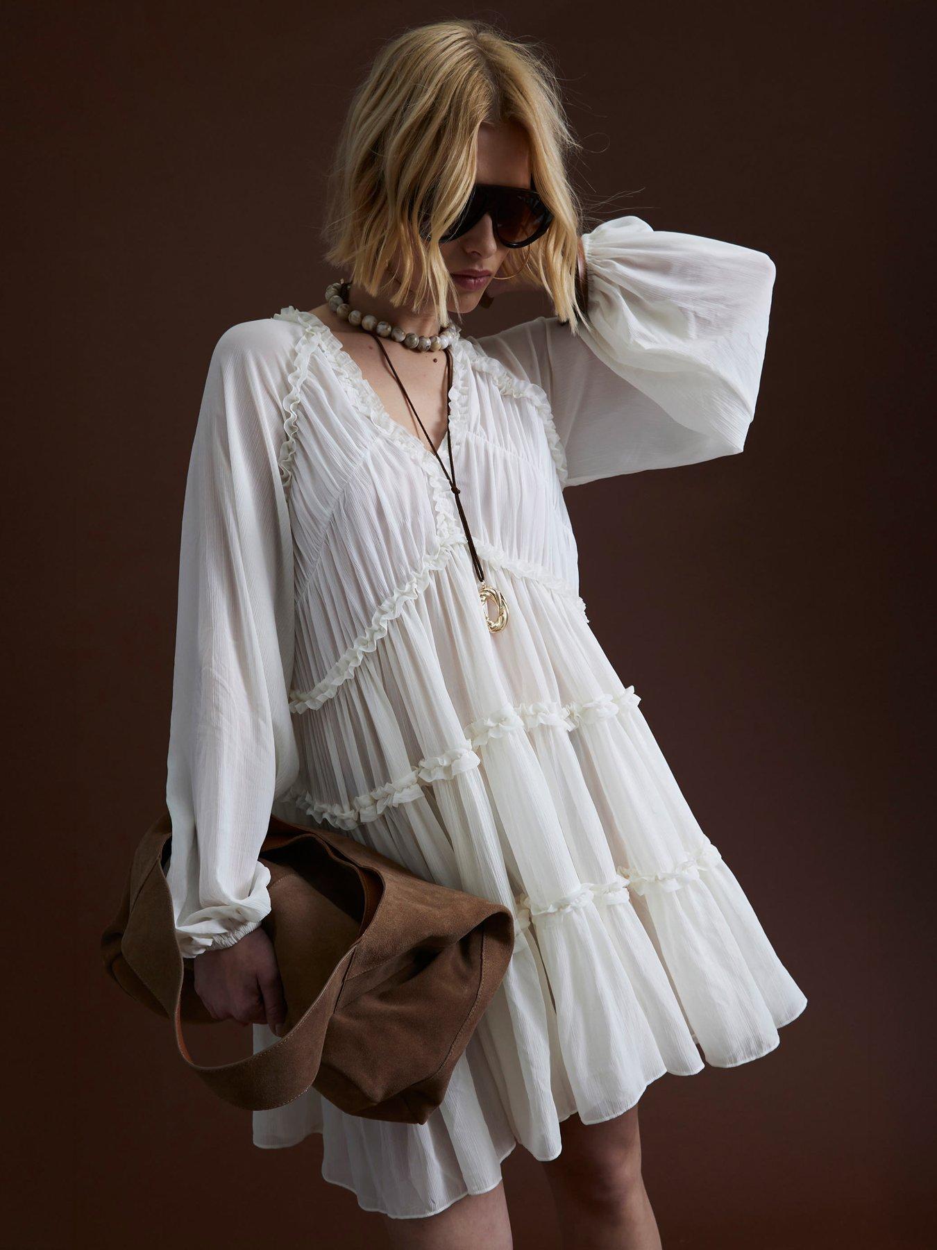 river-island-ruffle-smock-dress-cream