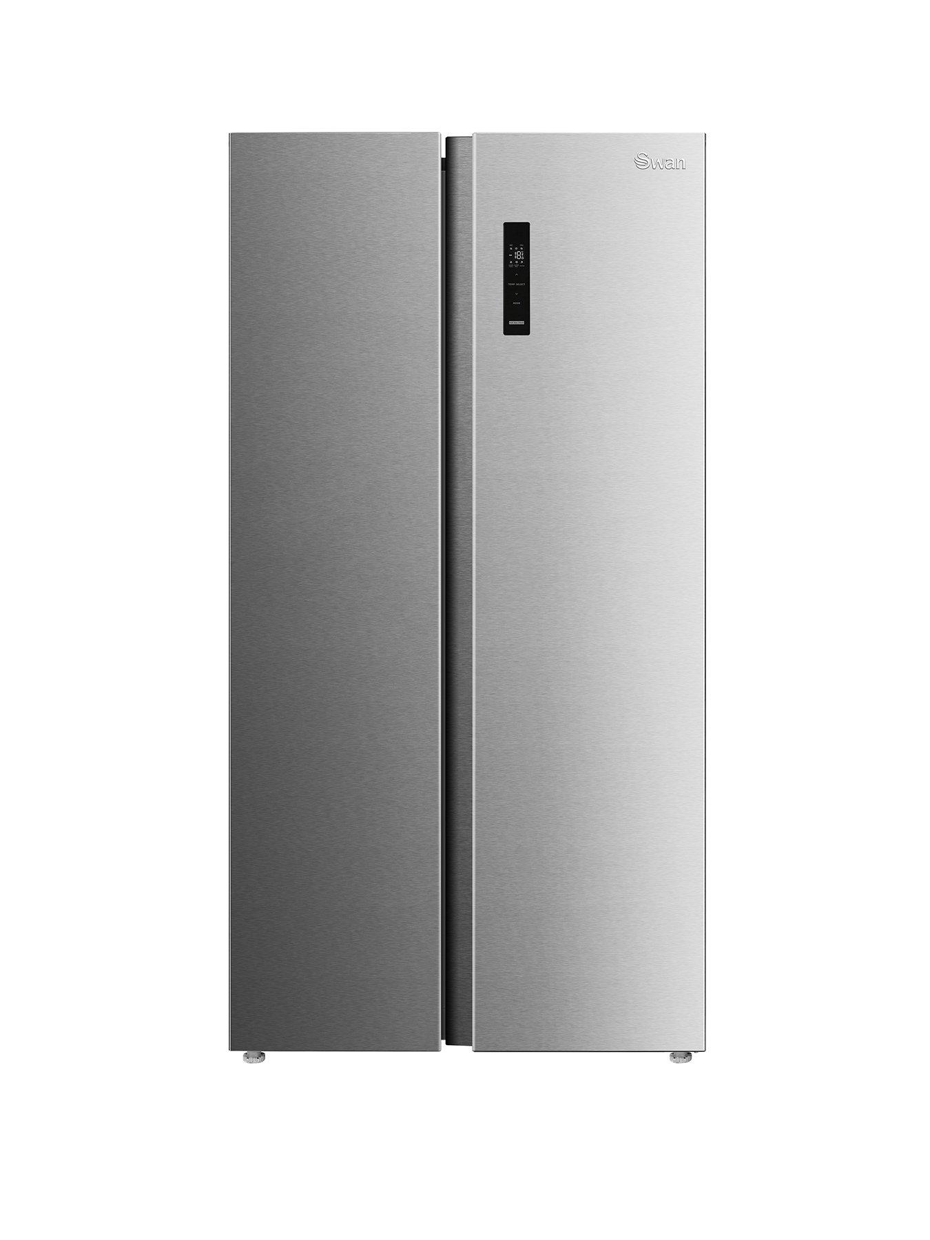 image of swan-sr750160i-90cm-wide-total-no-frost-american-style-fridge-freezer-inox