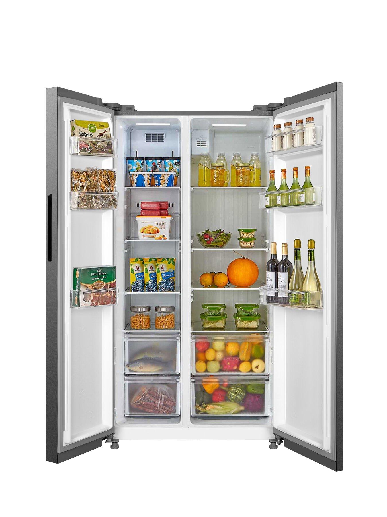  image of swan-sr750160i-90cm-wide-total-no-frost-american-style-fridge-freezer-inox