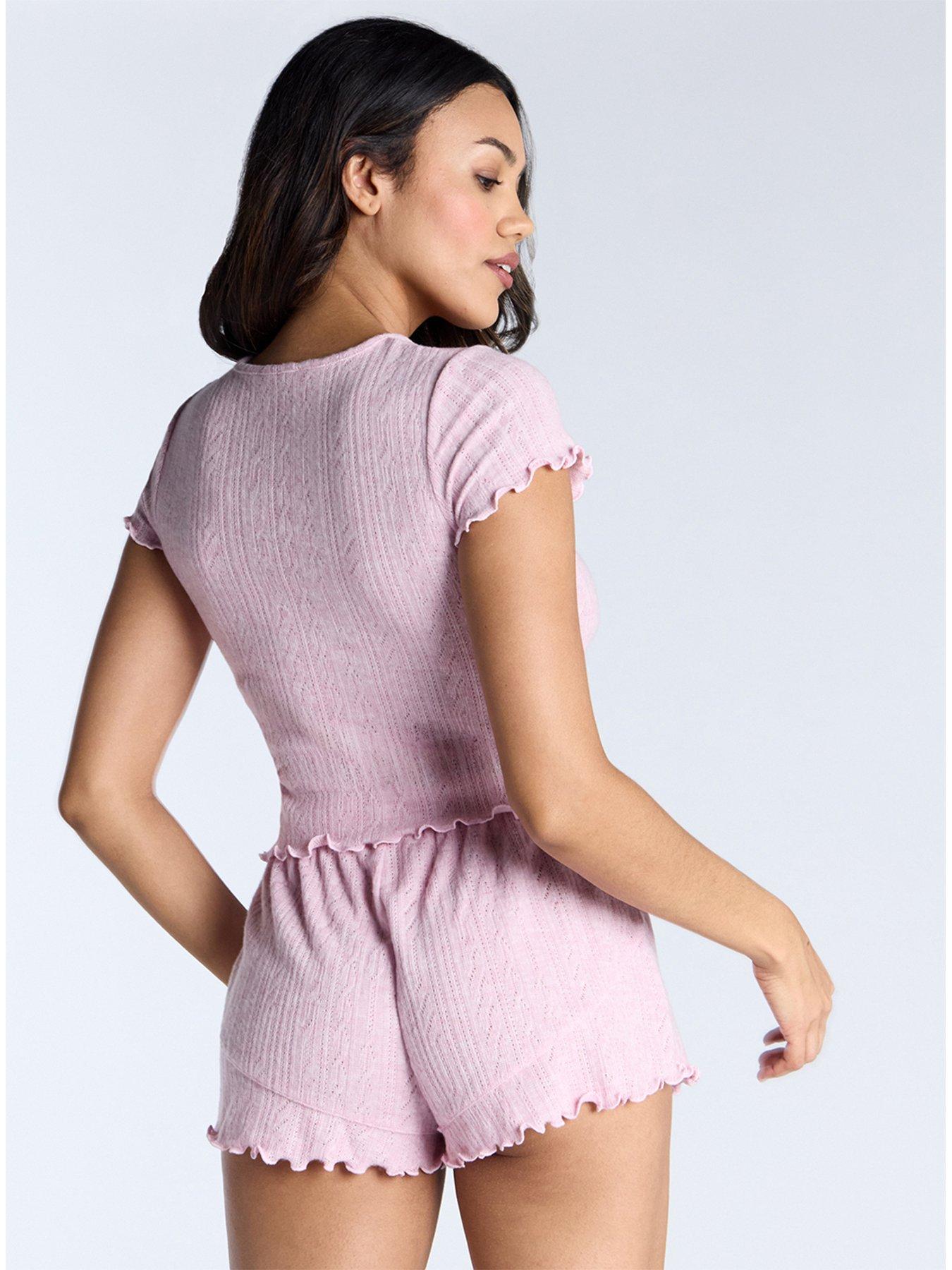  image of boux-avenue-supersoft-pointelle-short-dusky-pink