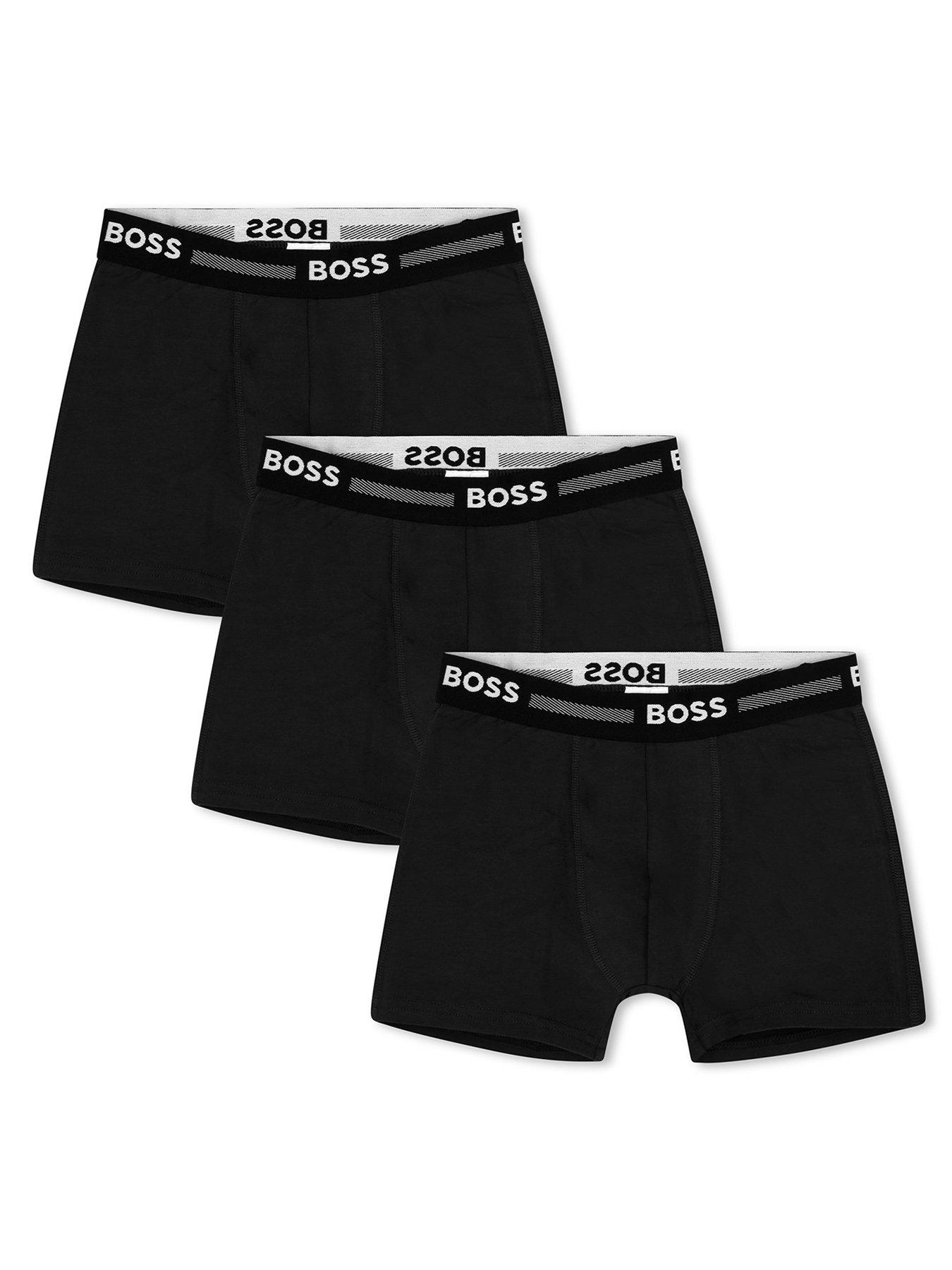 BOSS Boys 3 Pack Boxer Shorts - Black