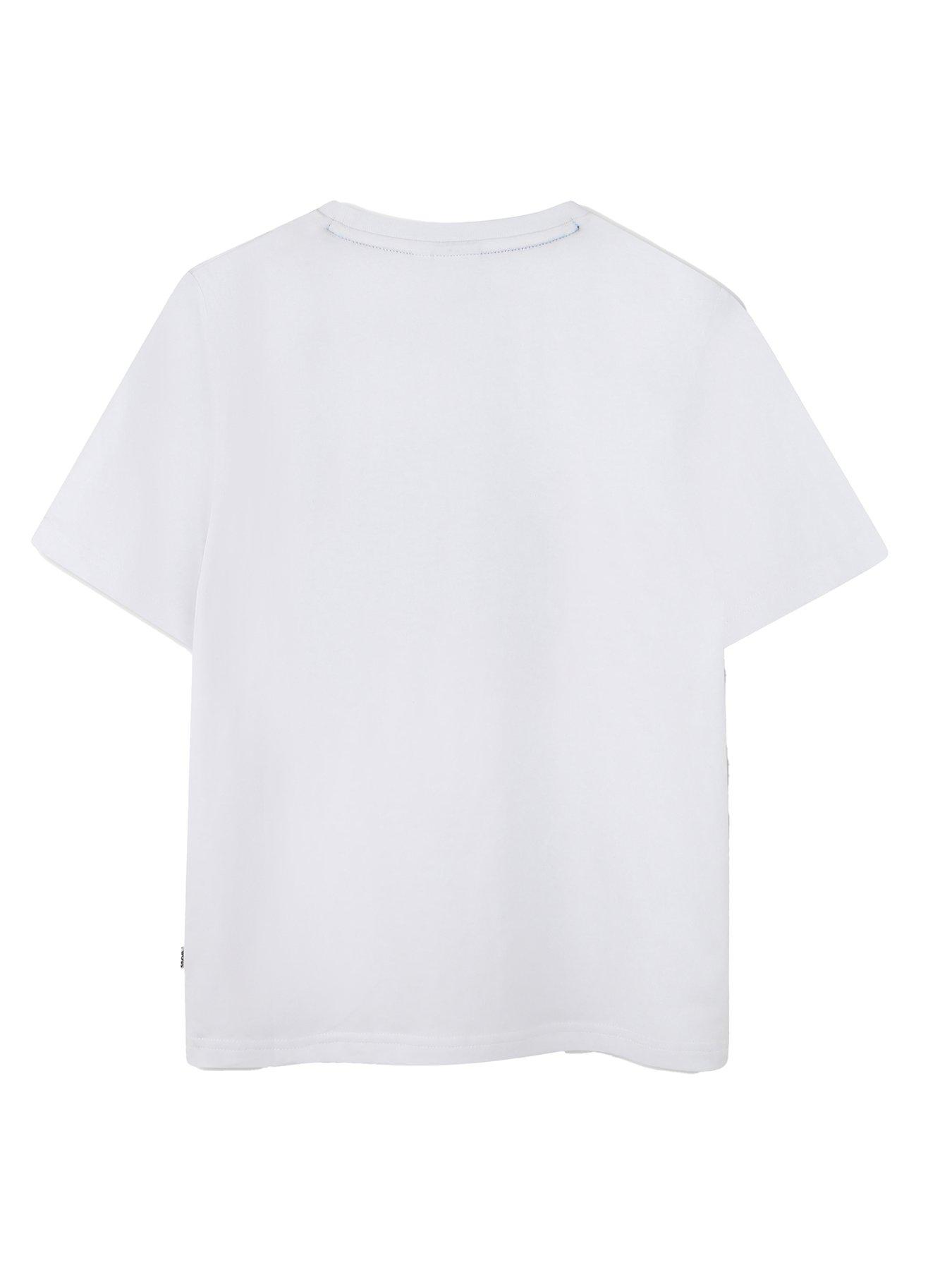 Image 3 of 3 of BOSS Boys Football T-Shirt - White