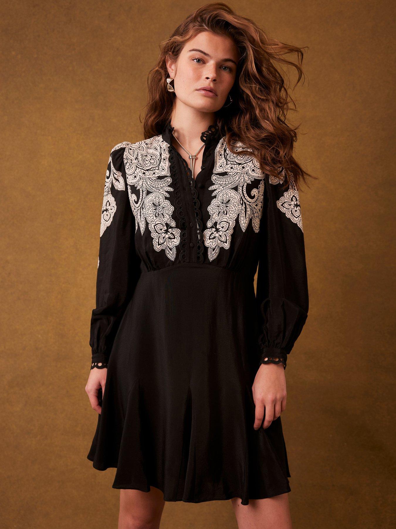 undefined Paisley Print Mini Dress - Black