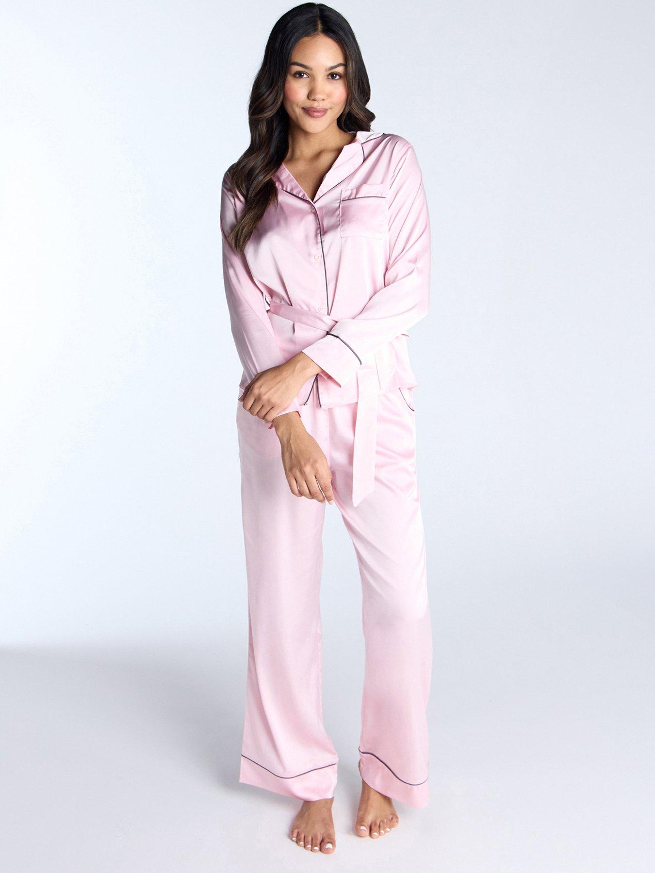  image of boux-avenue-luxe-satin-piped-long-pant-light-pink