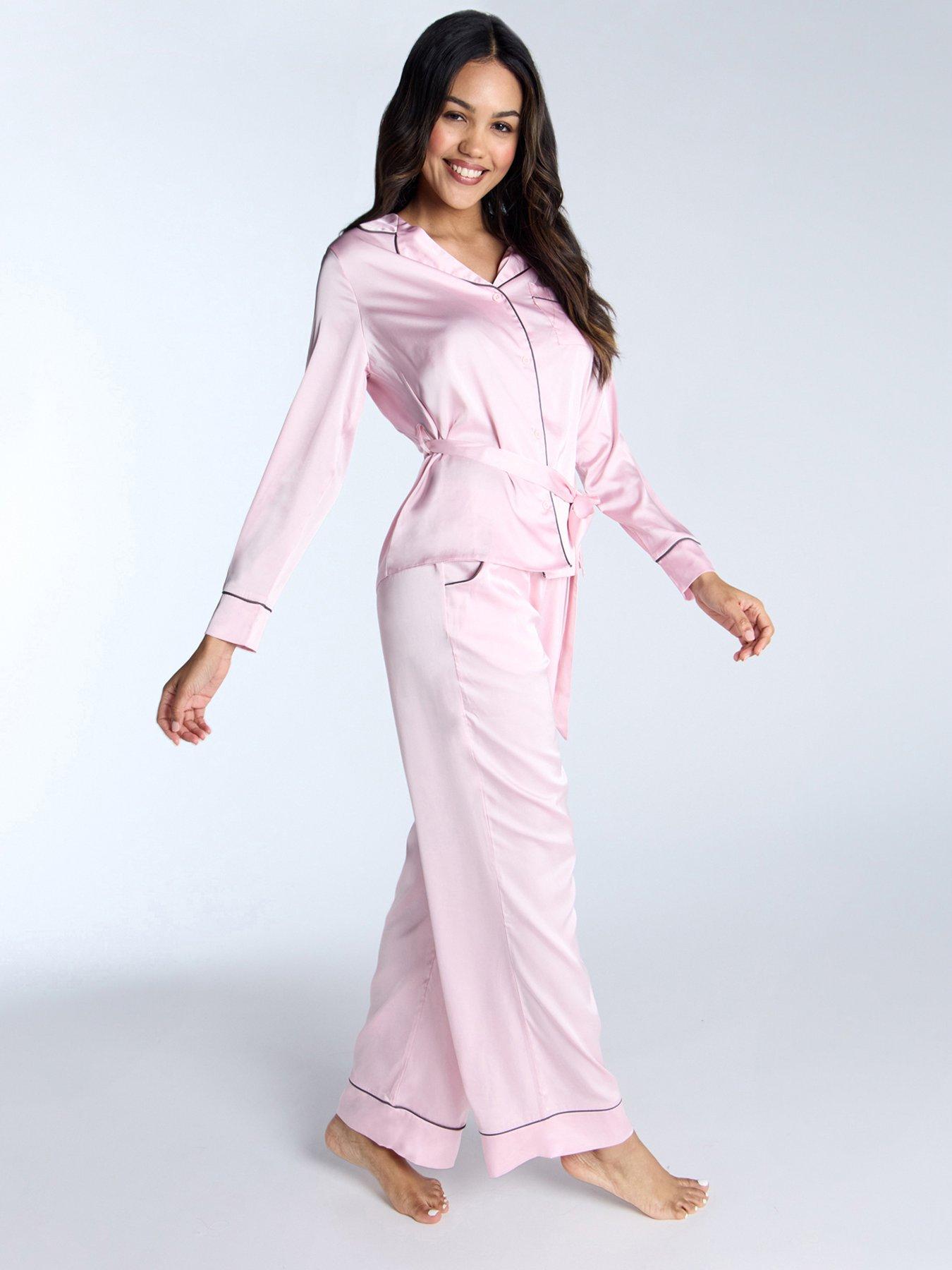  image of boux-avenue-luxe-satin-piped-long-pant-light-pink