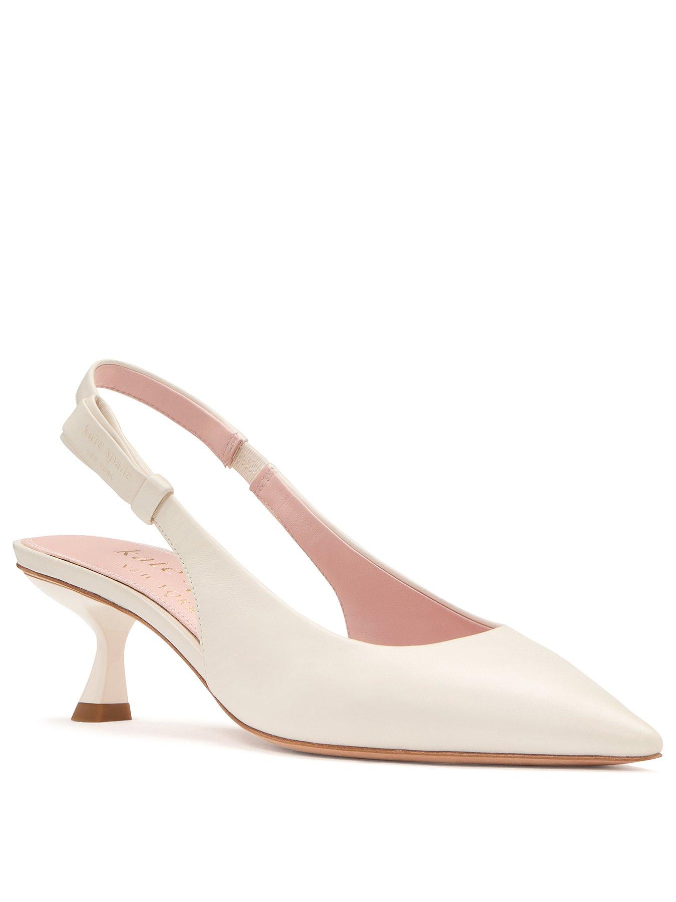 Kate Spade New York Riley Slingback Kitten Heels - Cream | Littlewoods