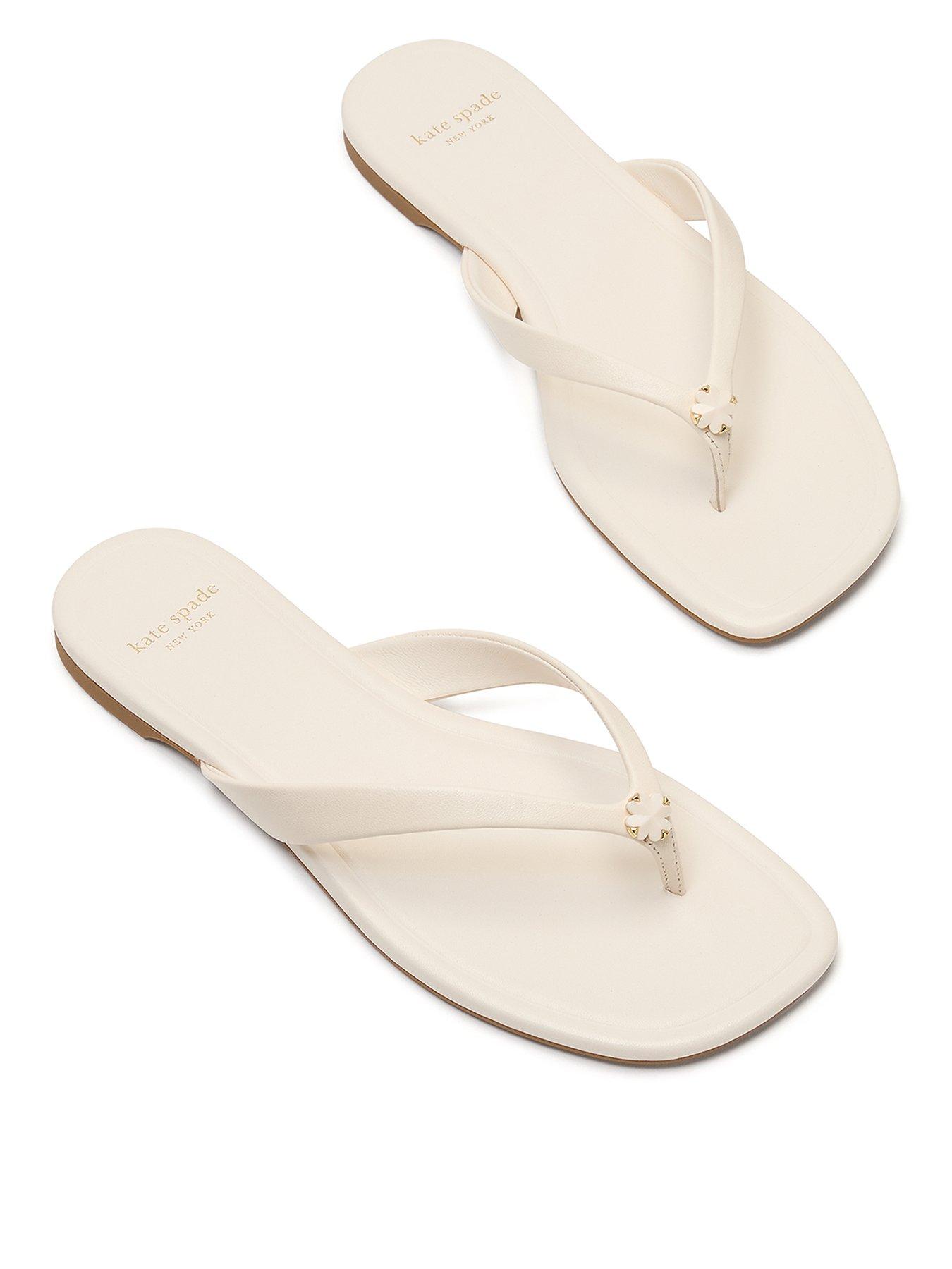 Kate Spade New York Flower Flip Flop Sandals - Cream