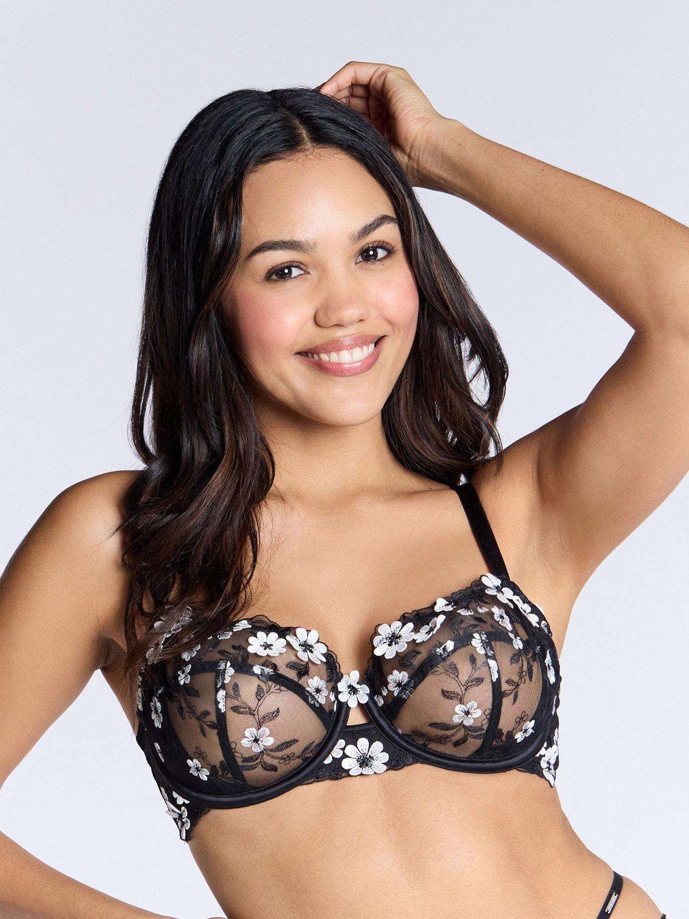 Boux Avenue Eladie Balconette Bra - Black  &  White