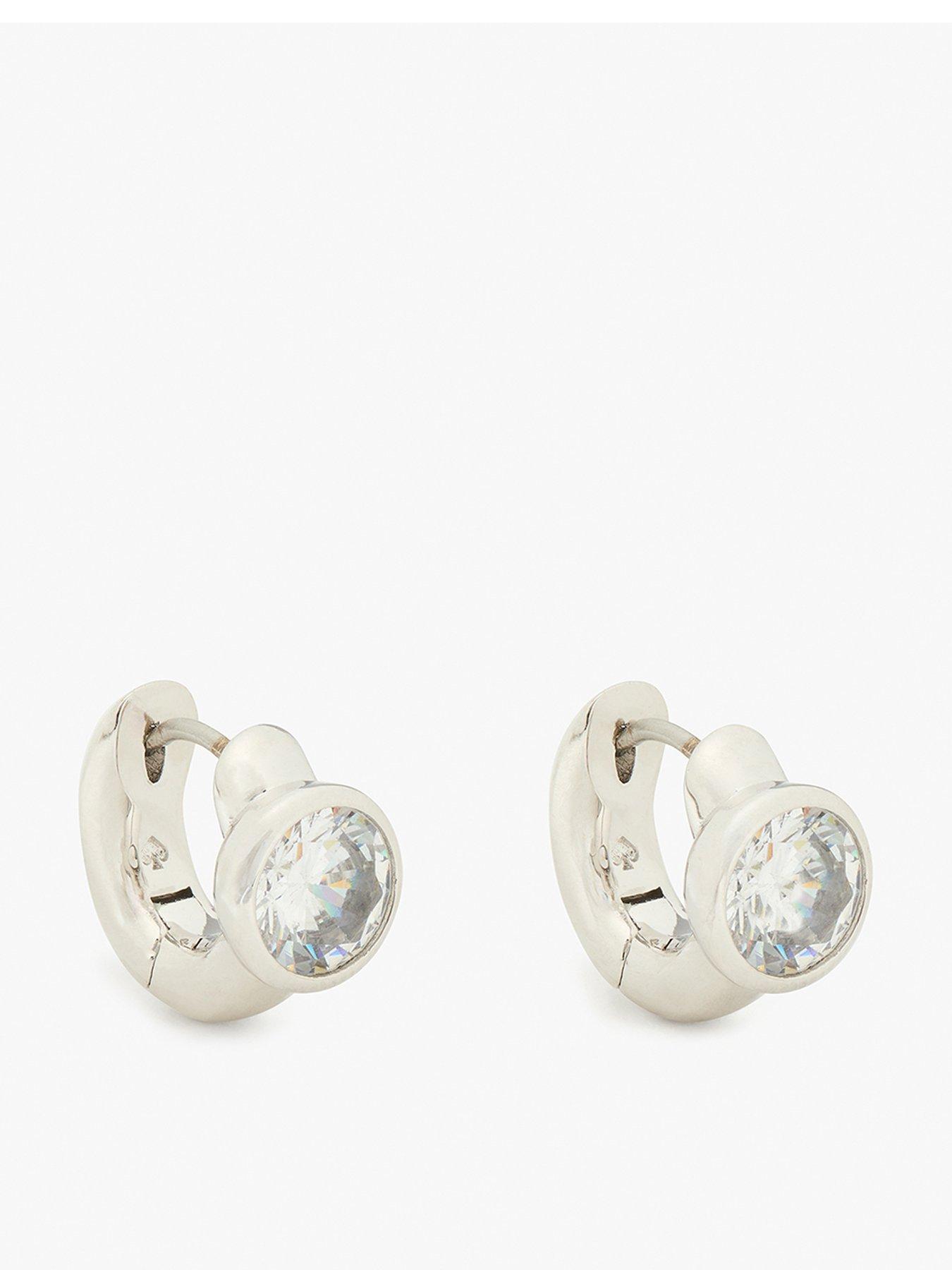Image 1 of 4 of Kate Spade New York Keep Sparkling Huggie Earrings - Silver