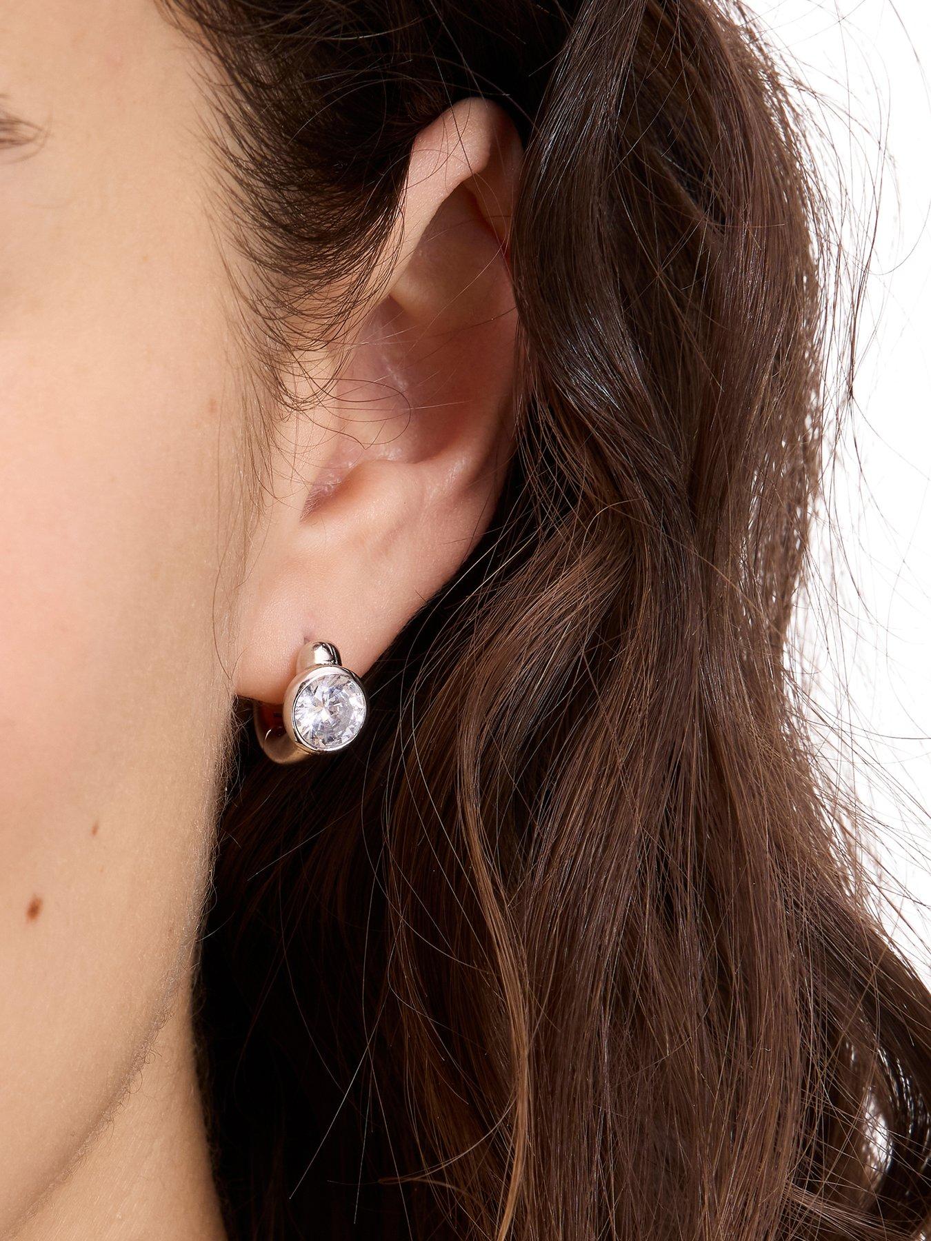 Image 2 of 4 of Kate Spade New York Keep Sparkling Huggie Earrings - Silver