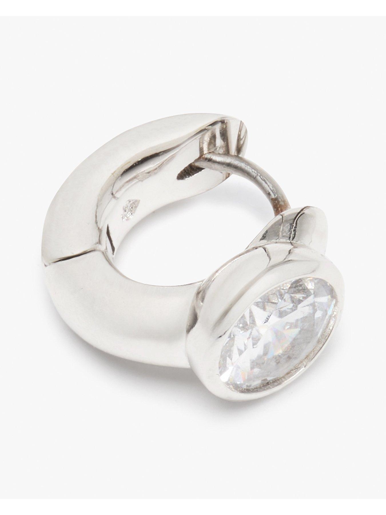 Image 3 of 4 of Kate Spade New York Keep Sparkling Huggie Earrings - Silver
