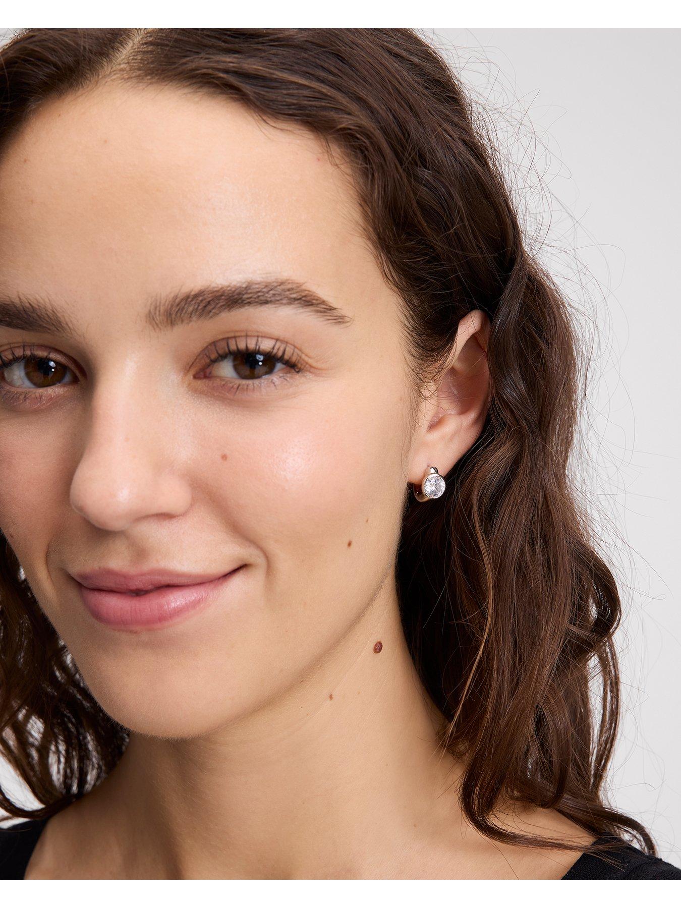 Image 4 of 4 of Kate Spade New York Keep Sparkling Huggie Earrings - Silver