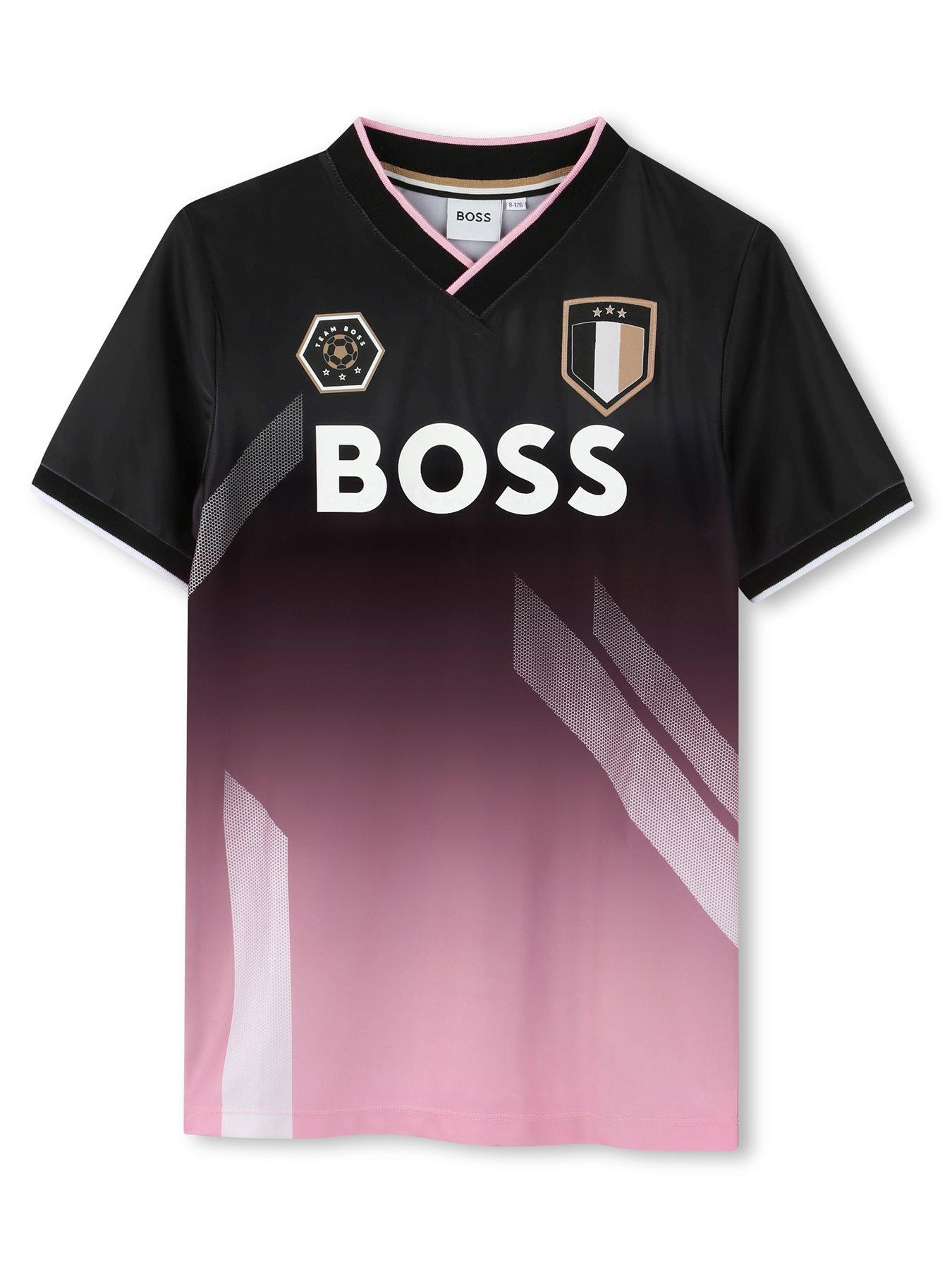 BOSS Boys Football V-Neck Shirt - Black