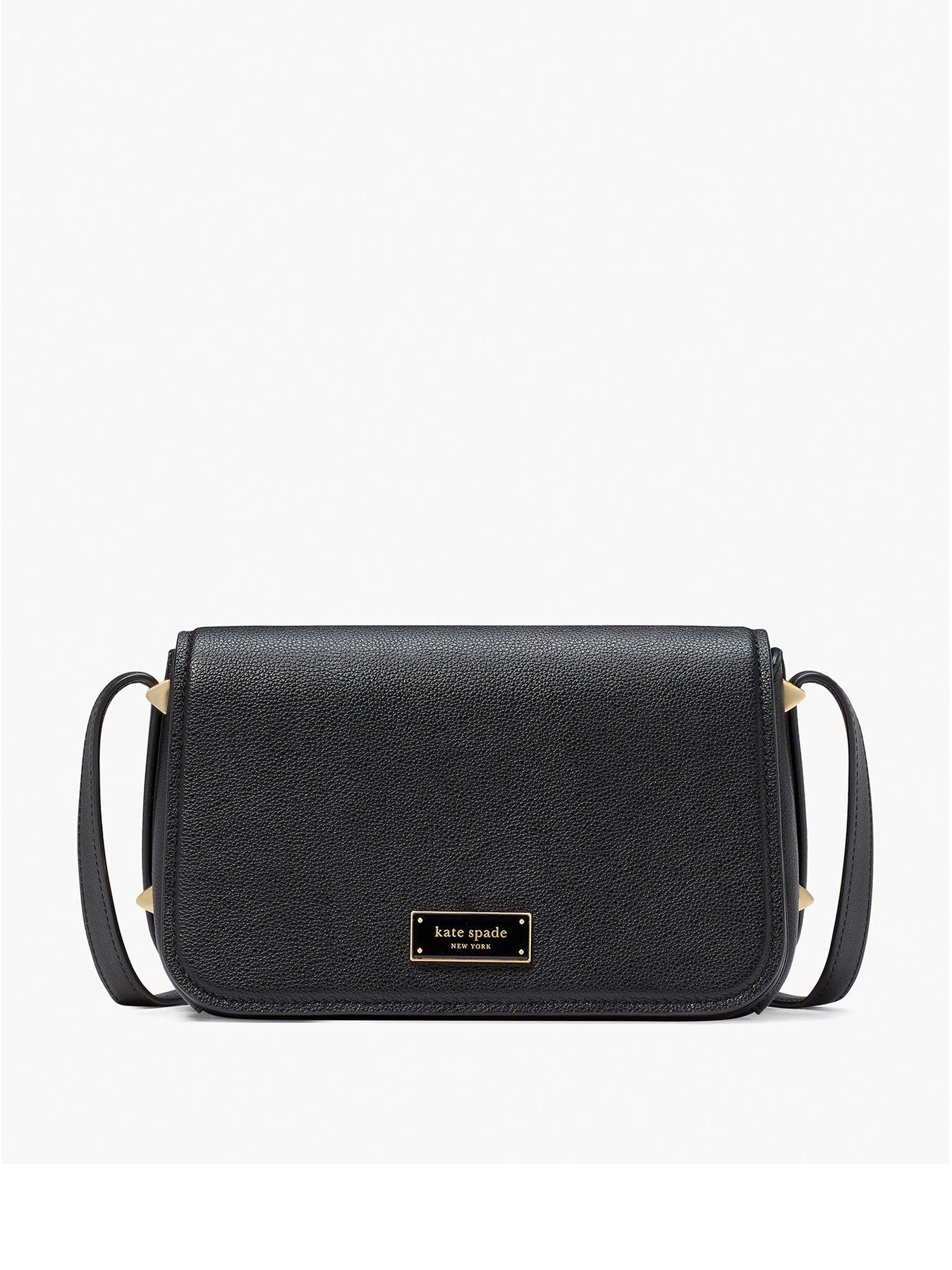 Image 1 of 3 of Kate Spade New York Liv Pebbled Leather Small Flap Crossbody Bag - Black