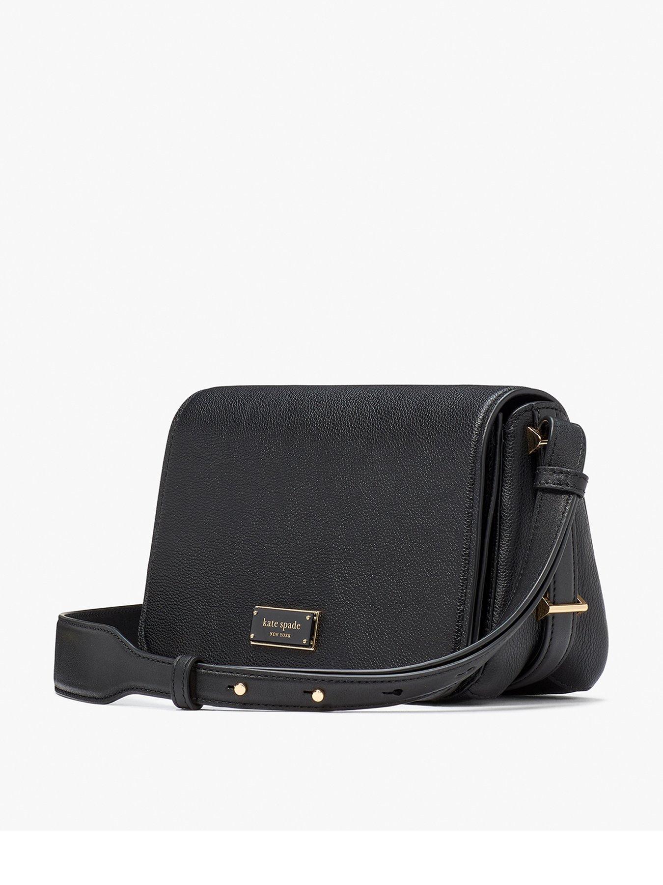 Image 3 of 3 of Kate Spade New York Liv Pebbled Leather Small Flap Crossbody Bag - Black