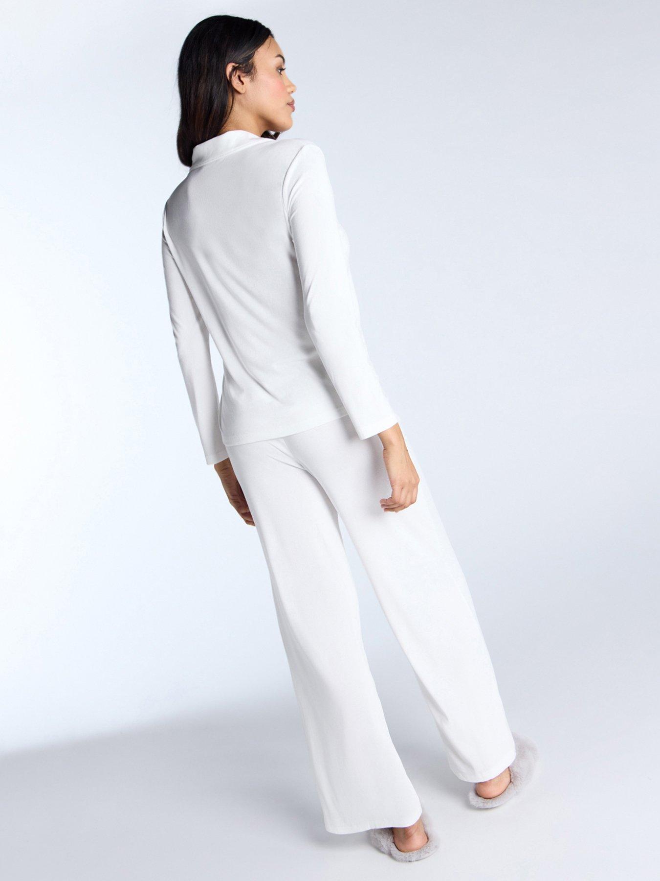  image of boux-avenue-rib-modal-pant-cream