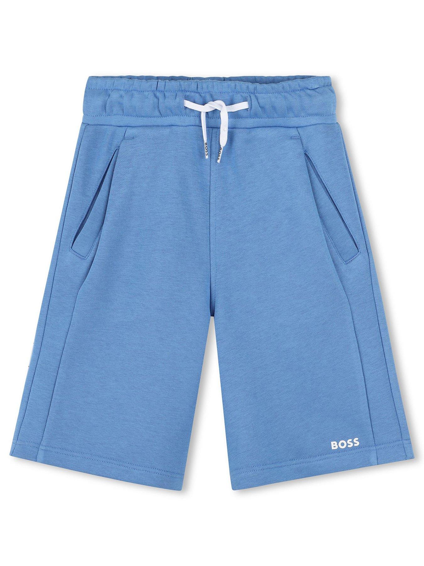  image of boss-boys-logo-jog-shorts-blue