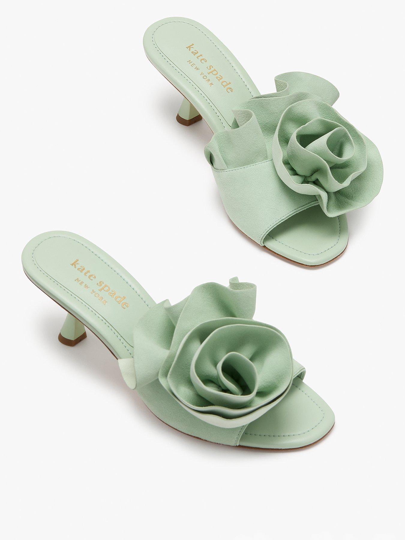 undefined Flourish Heeled Sandals - Light Green