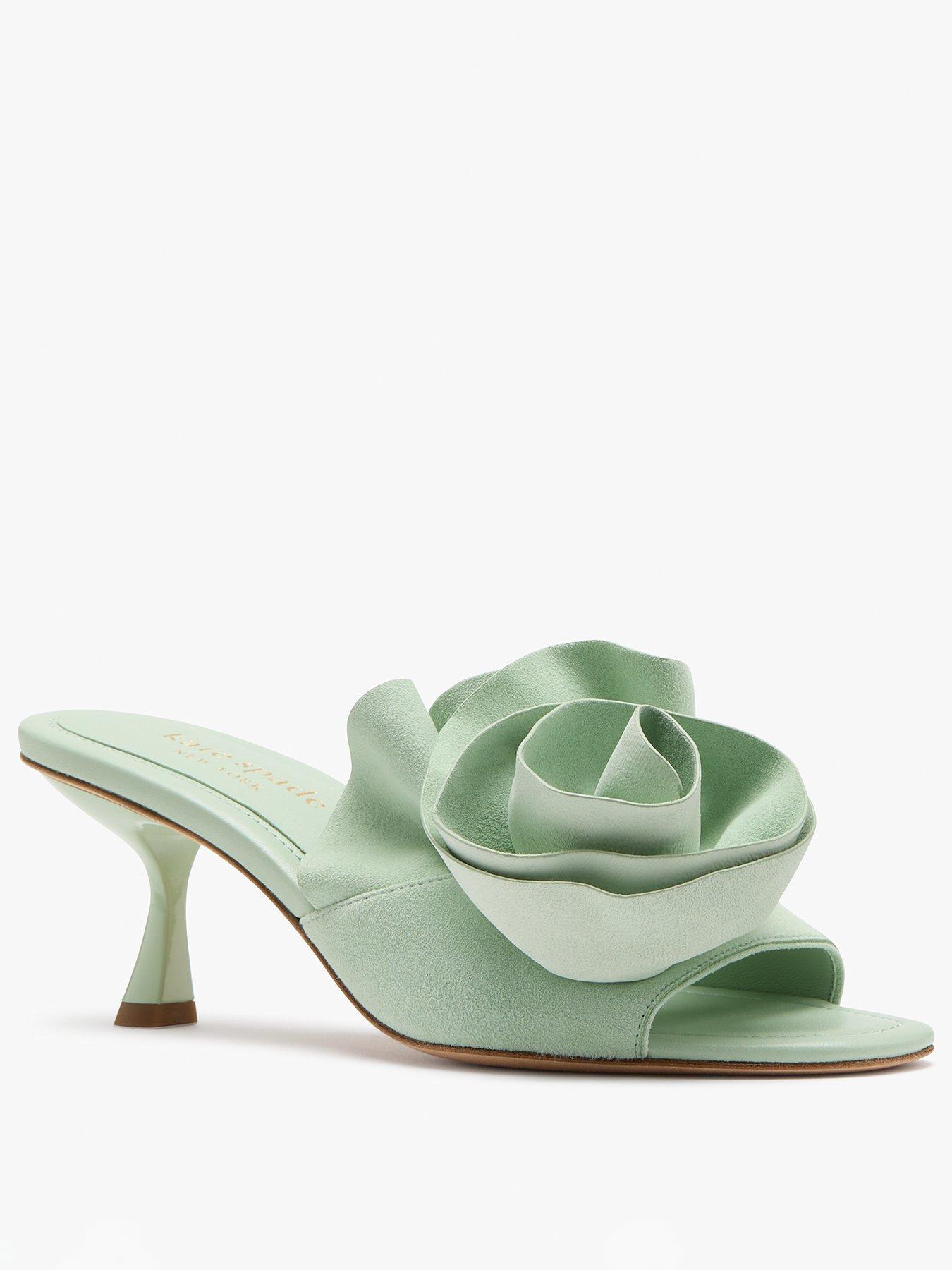 Image 2 of 4 of Kate Spade New York Flourish Heeled Sandals - Light Green