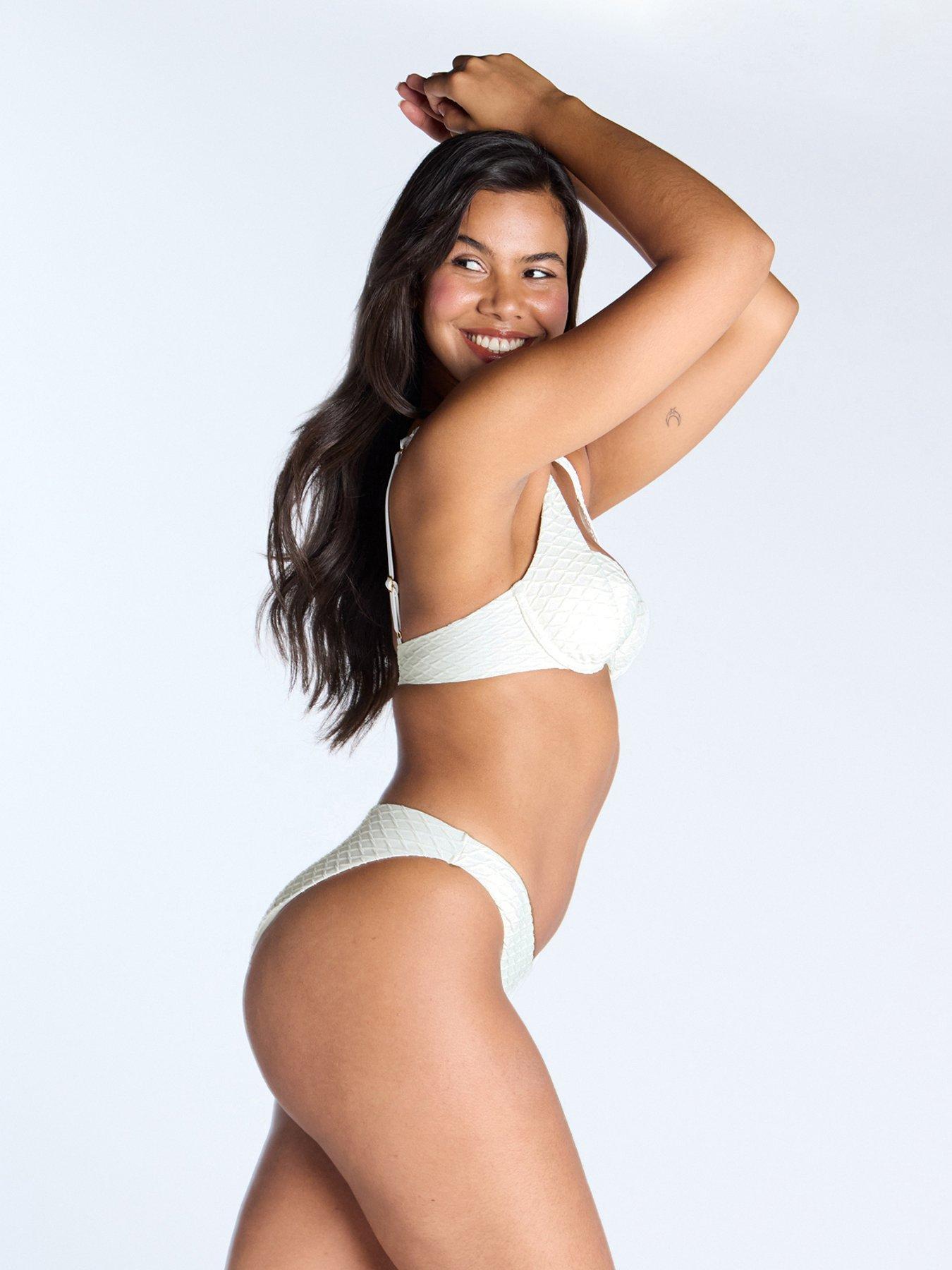  image of boux-avenue-marguerite-texture-bikini-top-ecru