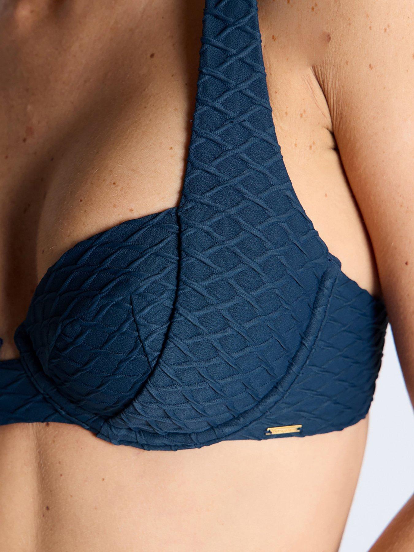 Image 5 of 5 of Boux Avenue Marguerite Texture Bikini Top - Navy