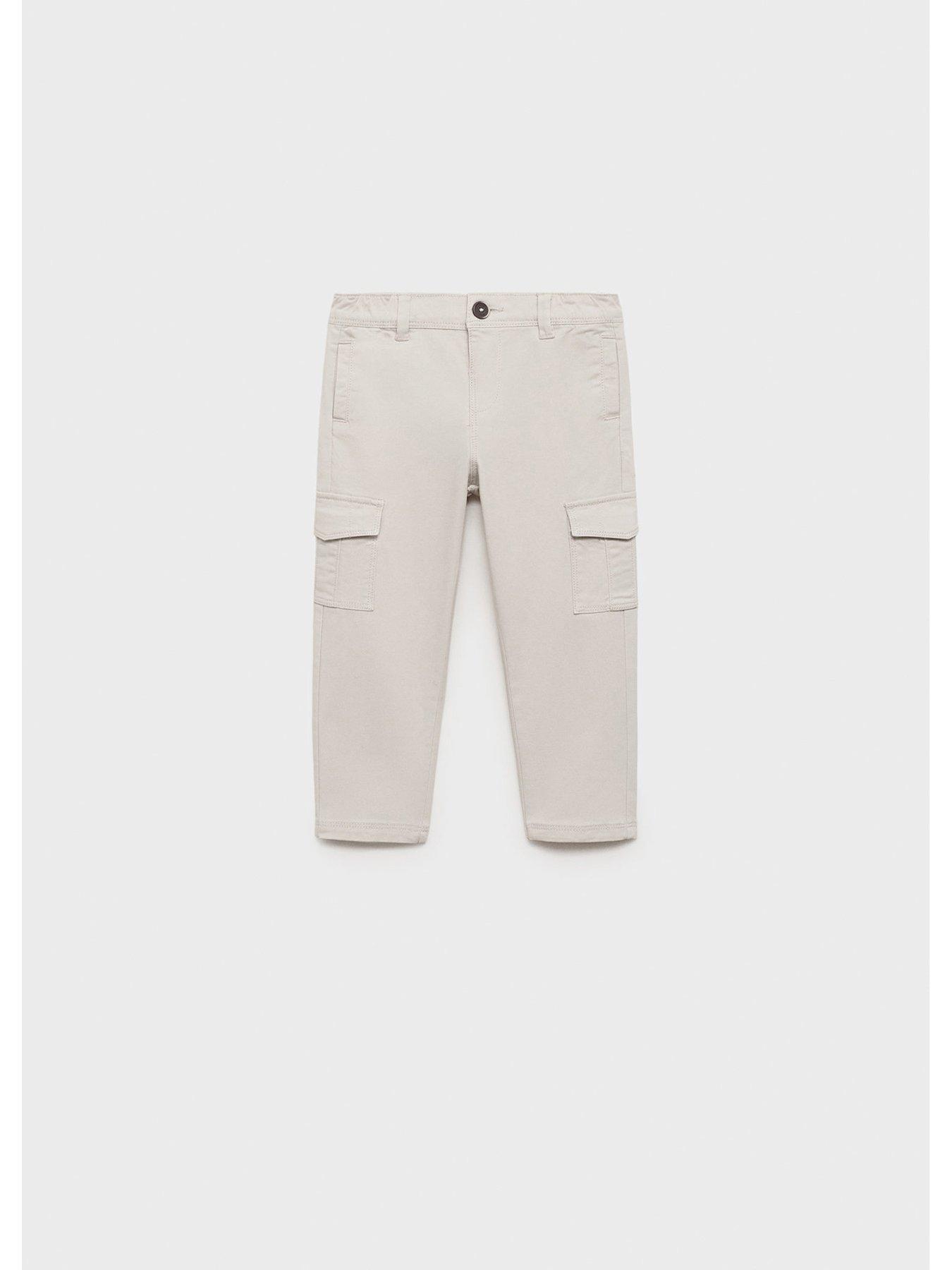  image of mango-younger-boys-cargo-trousers-light-grey