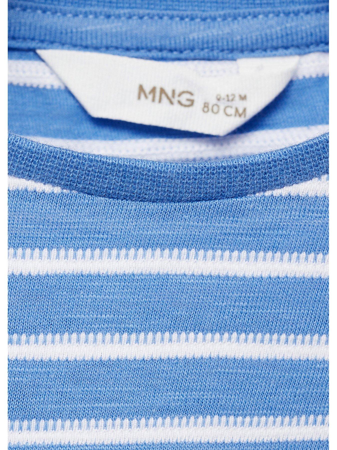  image of mango-younger-girls-stripe-short-sleeve-tshirt-blue