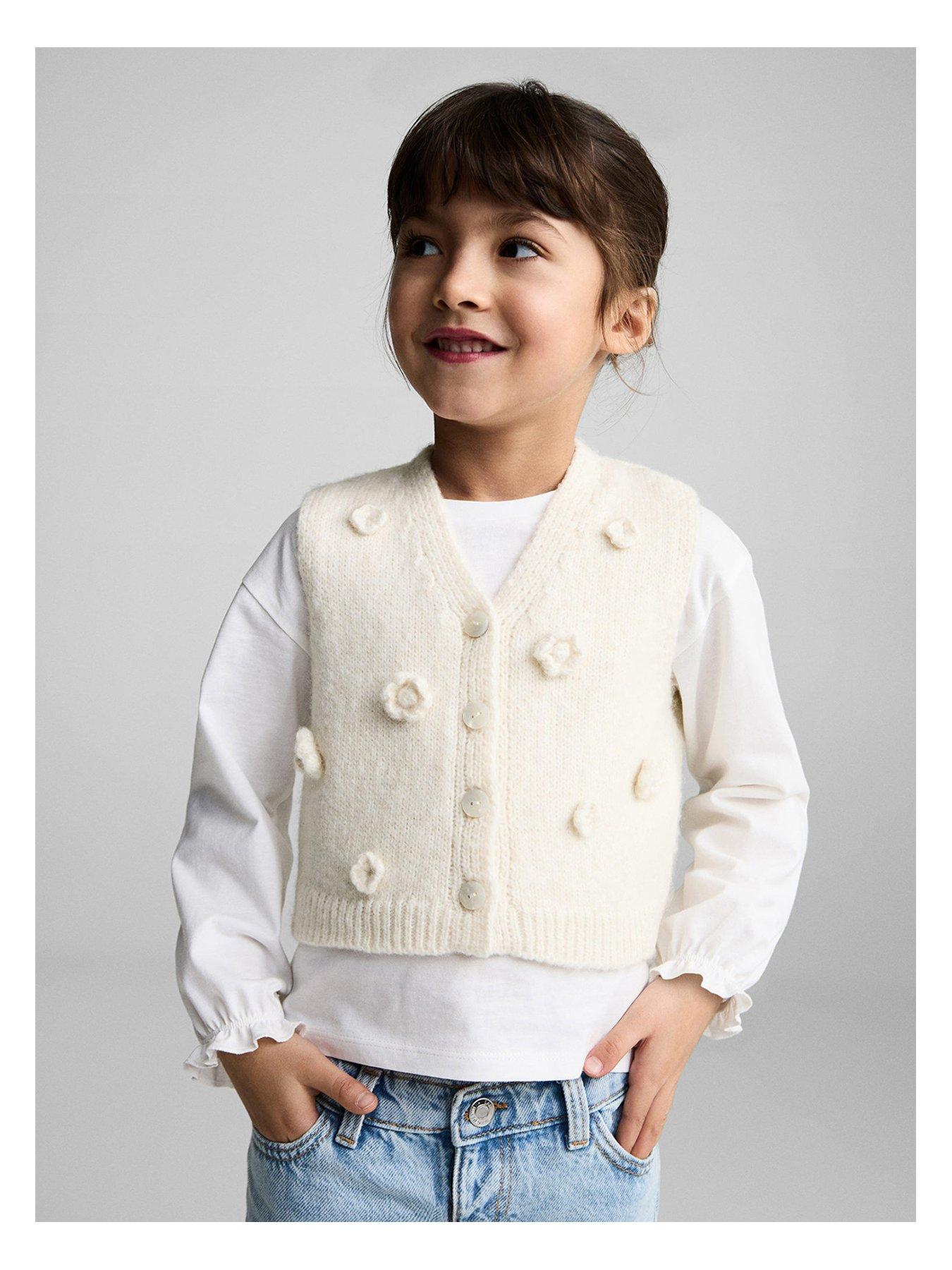  image of mango-younger-girls-crochet-floral-knitted-tank-top-cream