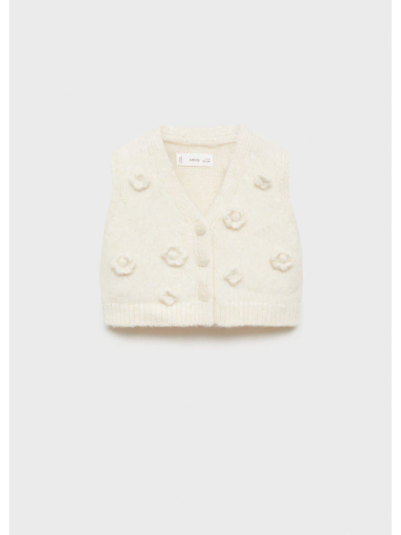  image of mango-younger-girls-crochet-floral-knitted-tank-top-cream