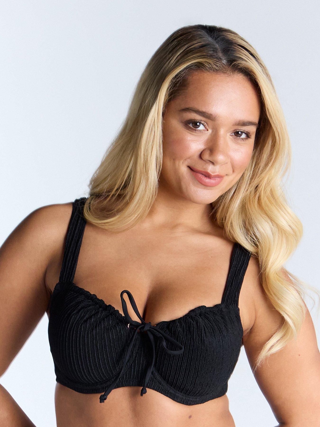 Boux Avenue Amalfi Texture Bikini Top - Black