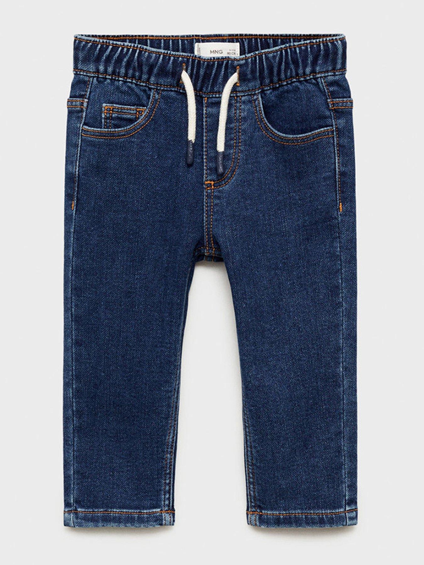 Image 1 of 4 of Mango Younger Boys Elasticated Waist Jeans - Dark Blue