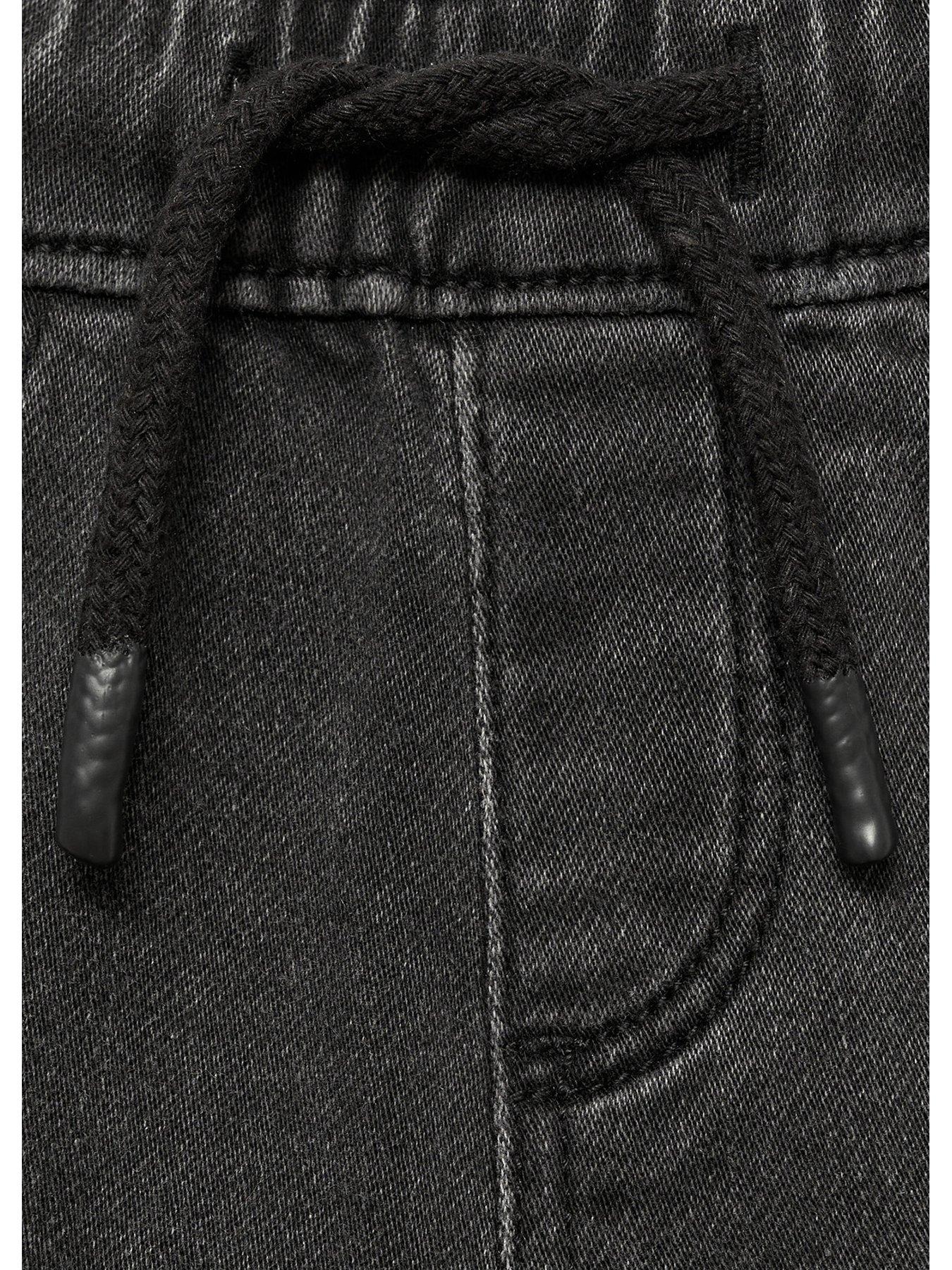  image of mango-younger-boys-elasticated-waist-jeans-black
