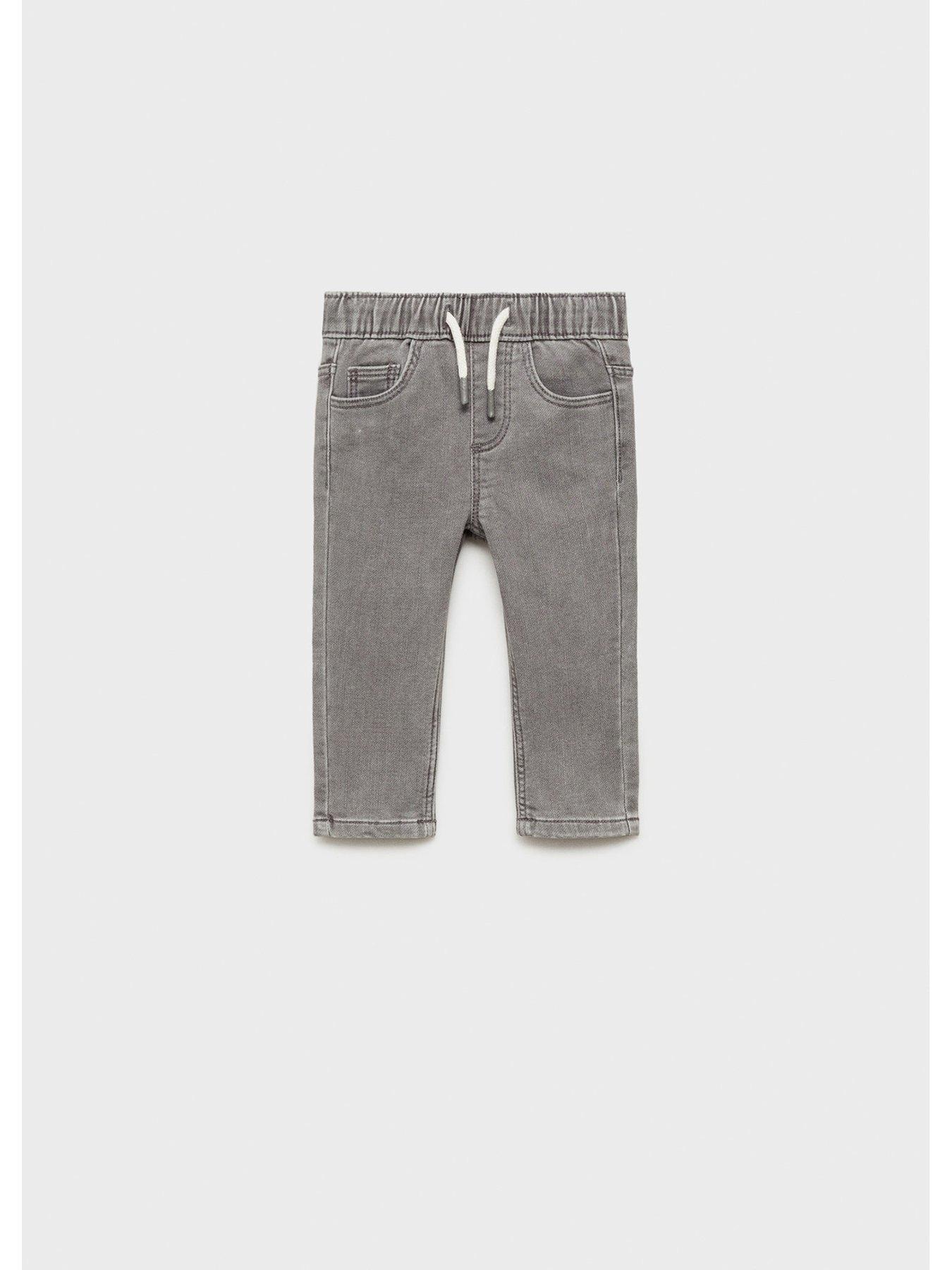  image of mango-younger-boys-elasticated-waist-jeans-grey