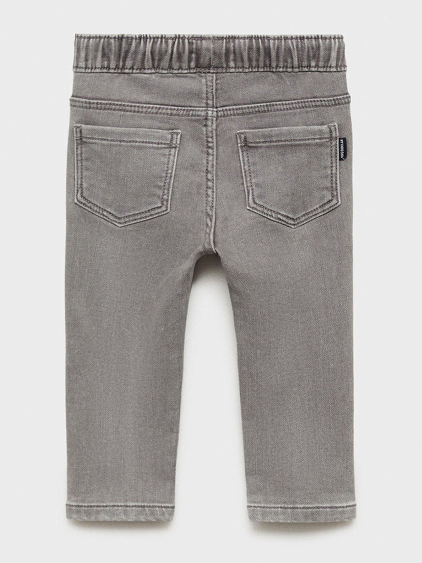  image of mango-younger-boys-elasticated-waist-jeans-grey