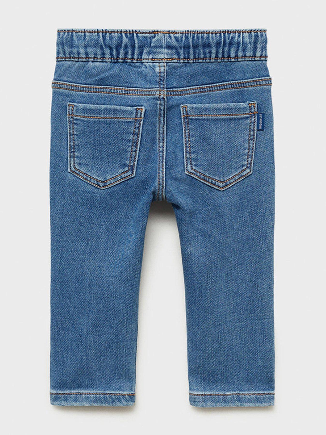  image of mango-younger-boys-elasticated-waist-jeans-blue
