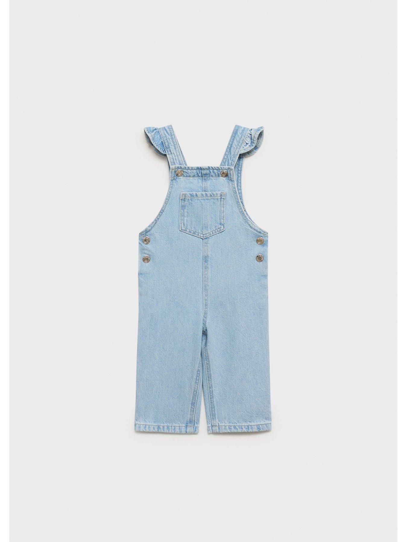  image of mango-younger-girls-denim-dungarees-blue