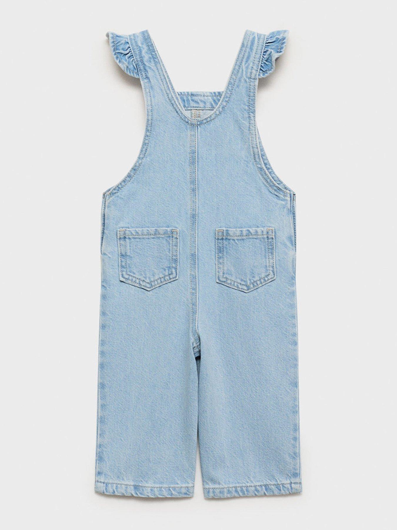  image of mango-younger-girls-denim-dungarees-blue