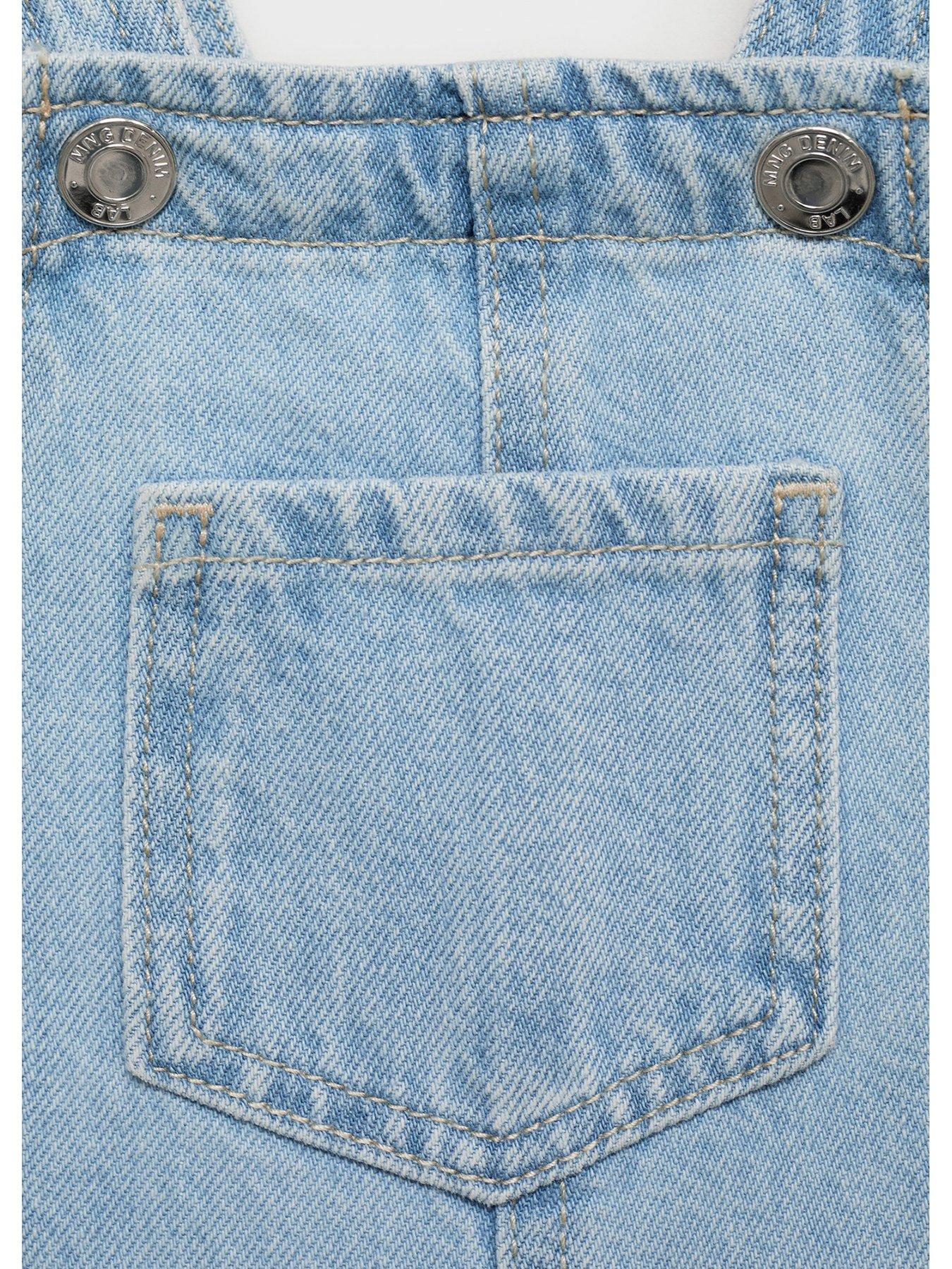  image of mango-younger-girls-denim-dungarees-blue