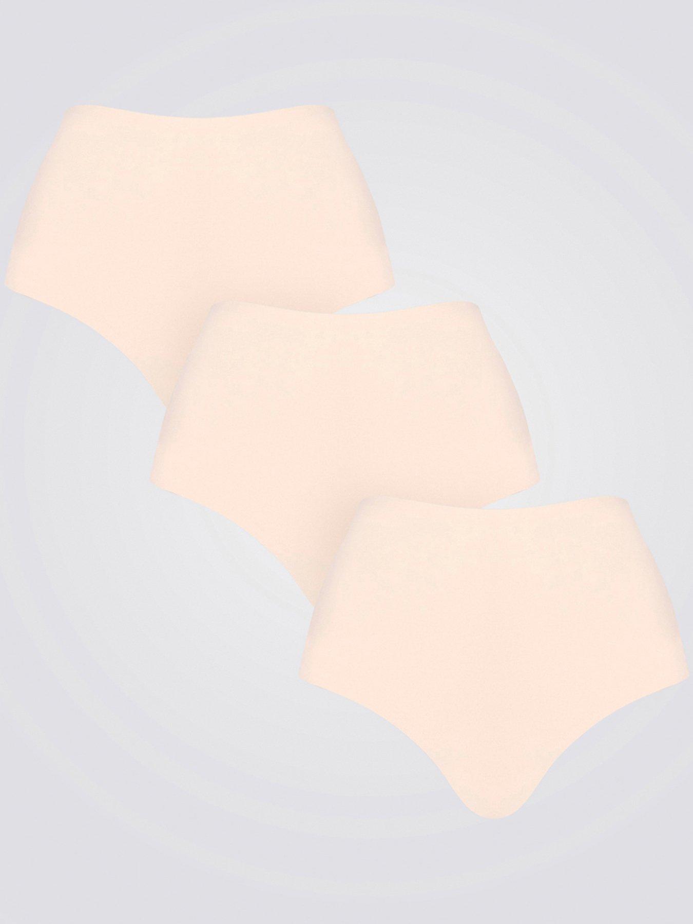  image of boux-avenue-bonded-3-pack-high-waist-briefs-nude