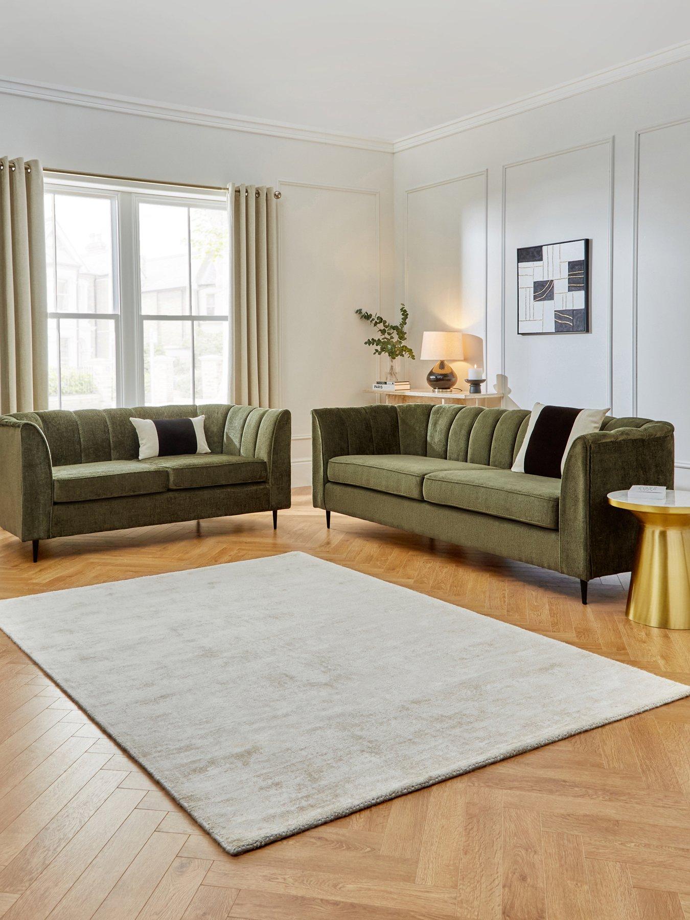 undefined Guild 3 + 2 Seater Fabric Sofa Set (Buy  &  SAVE!) - Olive
